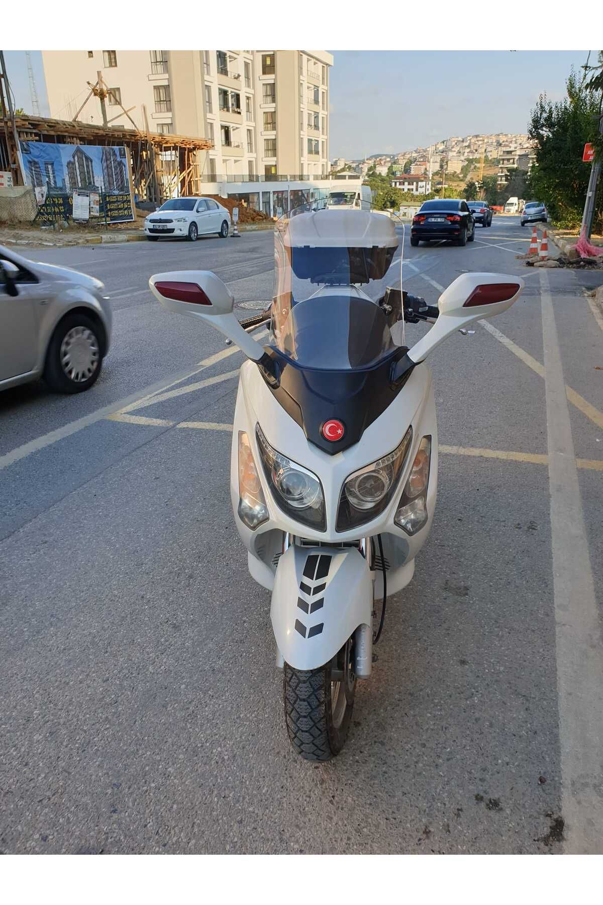 SYM Gts Evo 250 Siperlik Ön Cam 2006 2015 Model 63cm Şeffaf Renkli 4mm 10cm daha Uzun