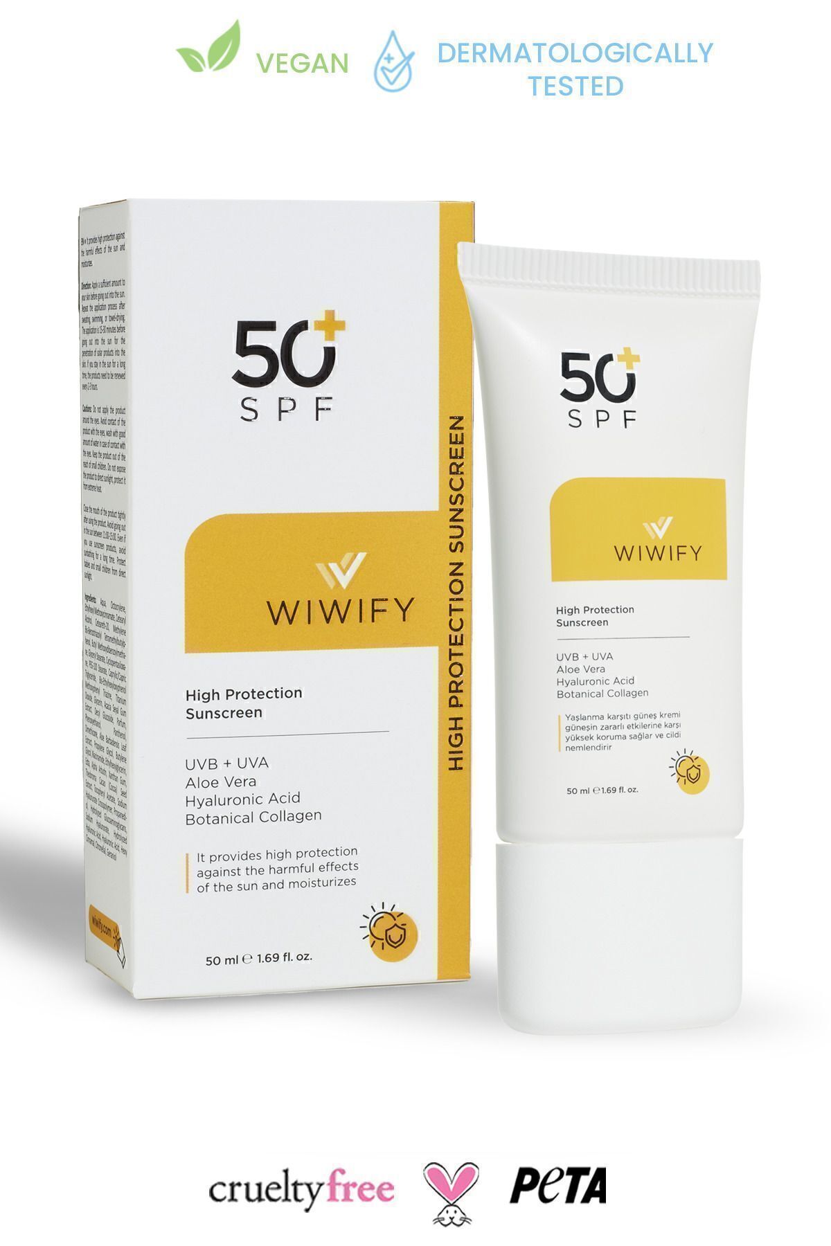 ضدآفتاب ضدآفتاب WIWIFY Anti-Lemish Skin Tone Equalizer Protection High Spf 50+50ml (عصاره آلوئه ورا) Pa++++