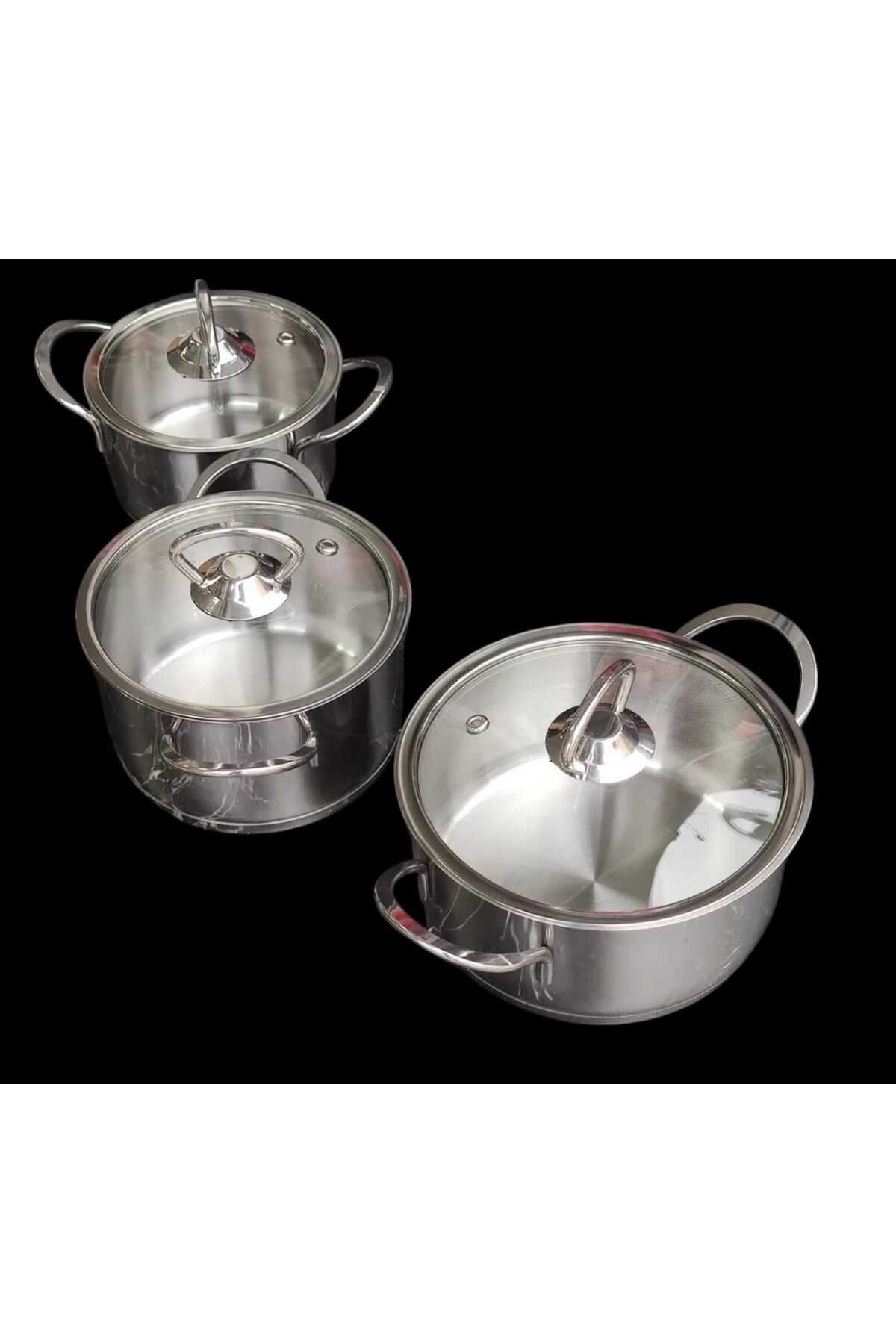 AURA-Nms Set of 3 Steel Pots 12-14-16cm 2