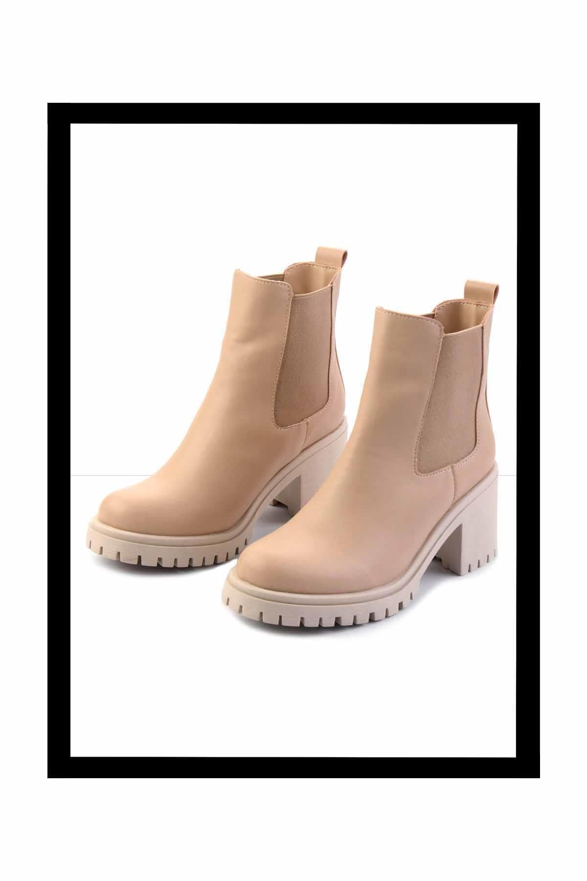 Bambi Ghete De Damă De Culoare Nudă - K 02824201909 Model Bootie Femeie - 39