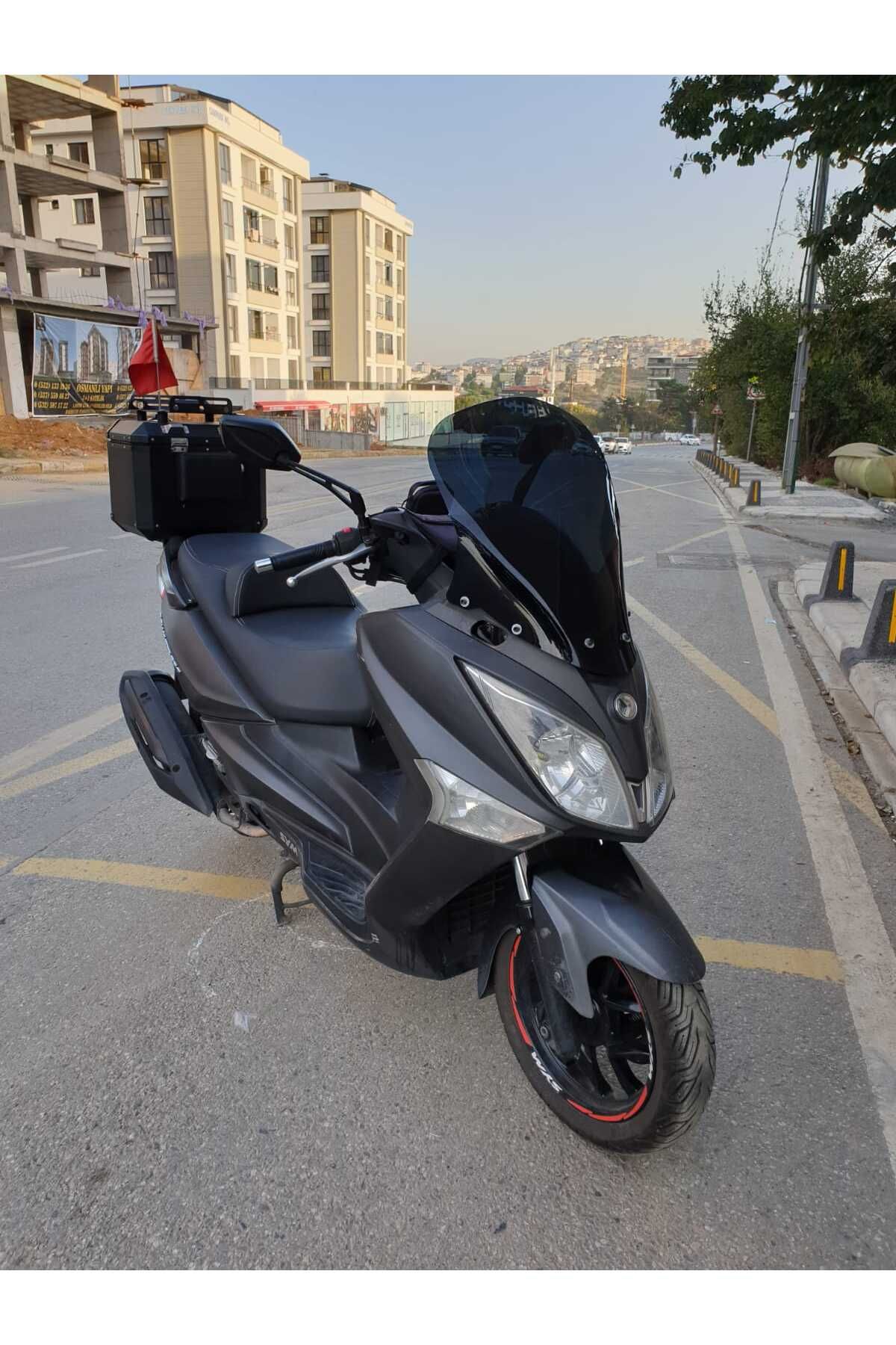 SYM Joymax 250 İ Siperlik Ön Cam 2013 2016 Model 54cm siyah Renkli 4mm KISA SPOR CAM