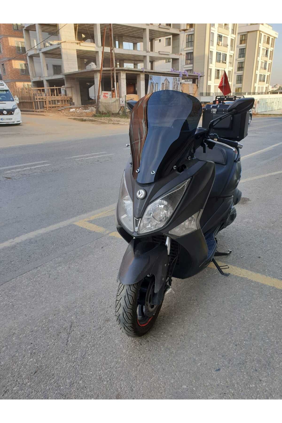 SYM Joymax 250 İ Siperlik Ön Cam 2013 2016 Model 54cm siyah Renkli 4mm KISA SPOR CAM