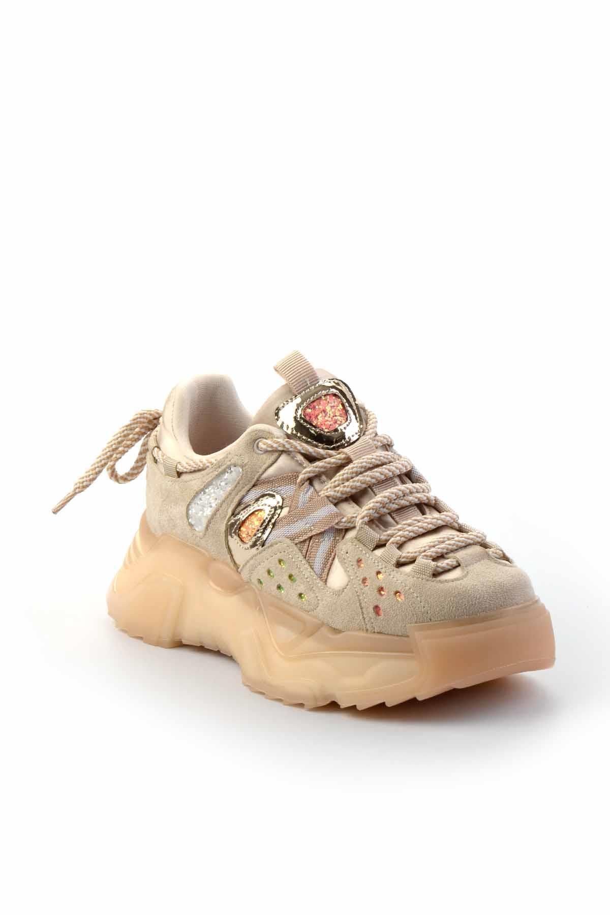 Bambi-Nude Suede Women's Sneaker K01703051102 3