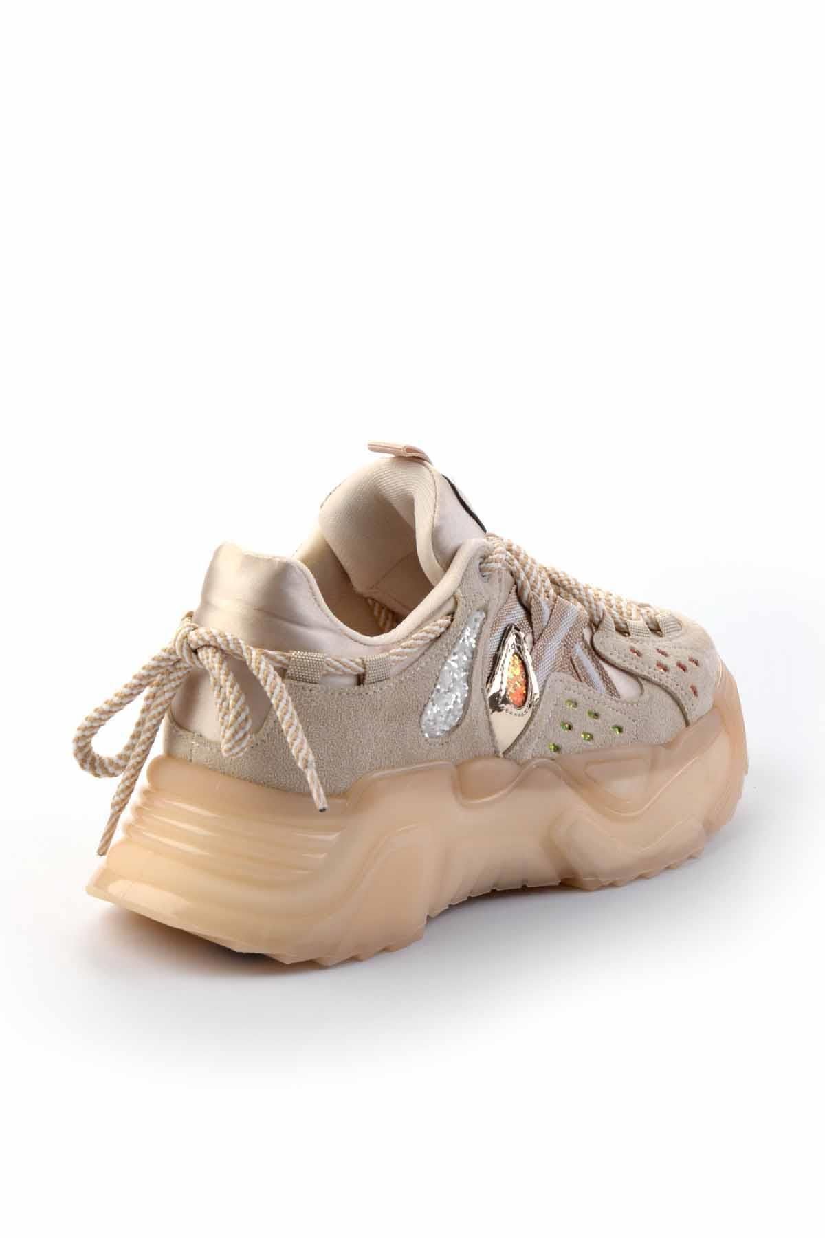 Bambi-Nude Suede Women's Sneaker K01703051102 4