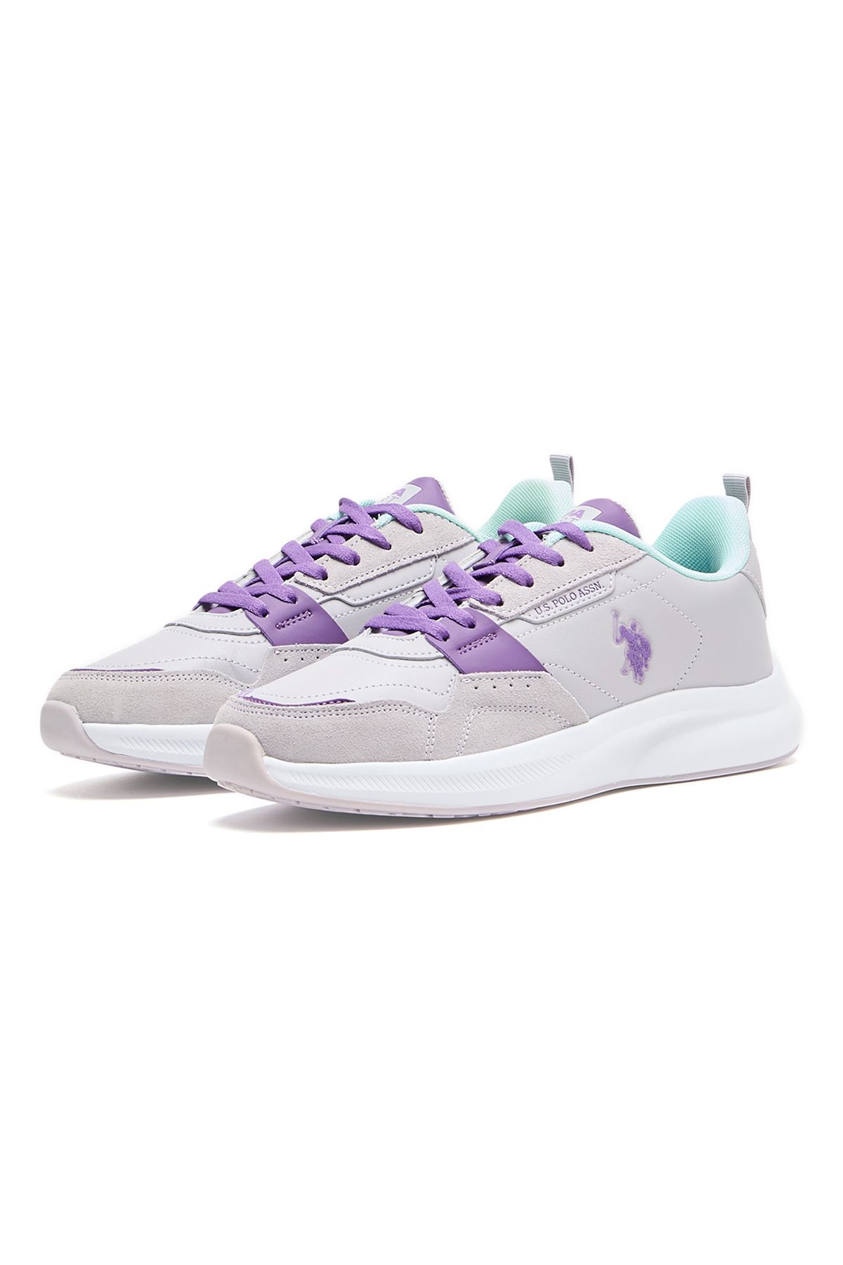 U.S. Polo Assn.-Women's Lightweight Sneakers - Stylish Lavender and Mint Accents, Comfortable Casual Shoes 3