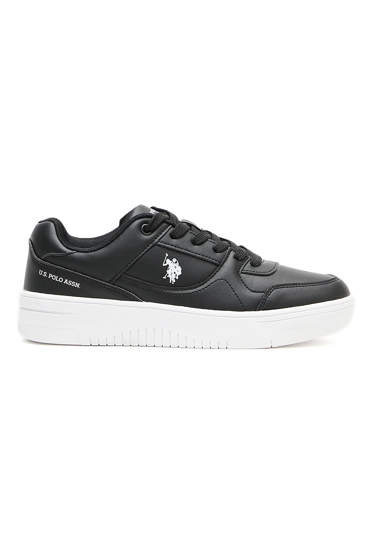 U.S. Polo Assn. Women's Black Low-Top Sneakers - Classic Design with Contrast White Sole, Comfortable Casual Shoes