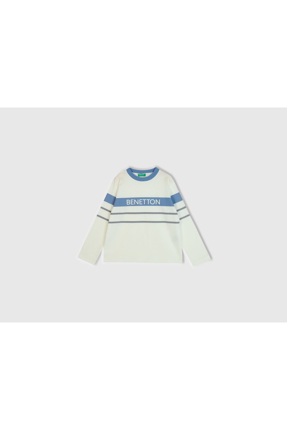 United Colors of Benetton-Boy's Cream Benetton Written Line Detail T-Shirt 1