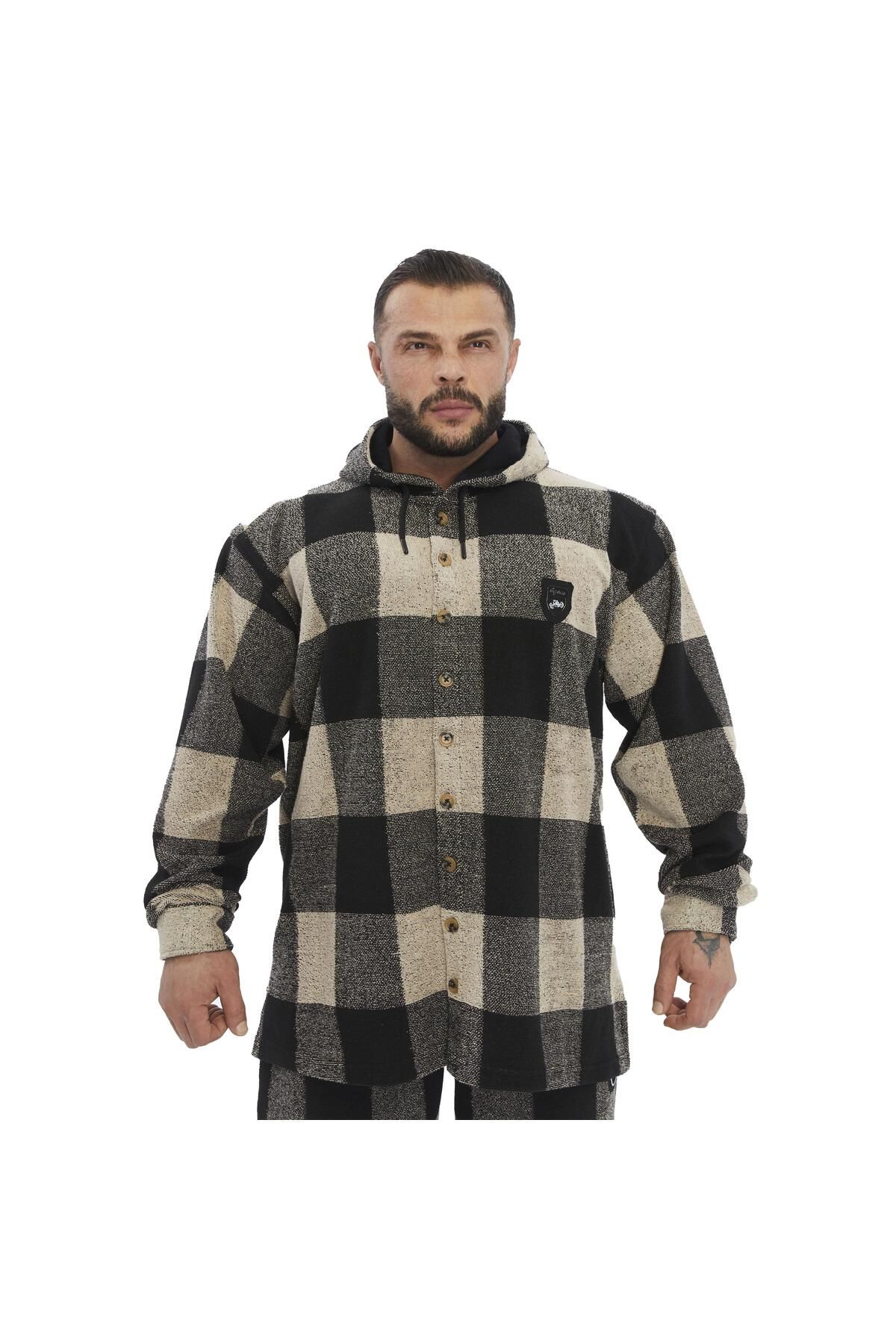 BGSM Kapşonlu Overshirt Geniş Kesim Kapşonlu Üst BGSM 5046