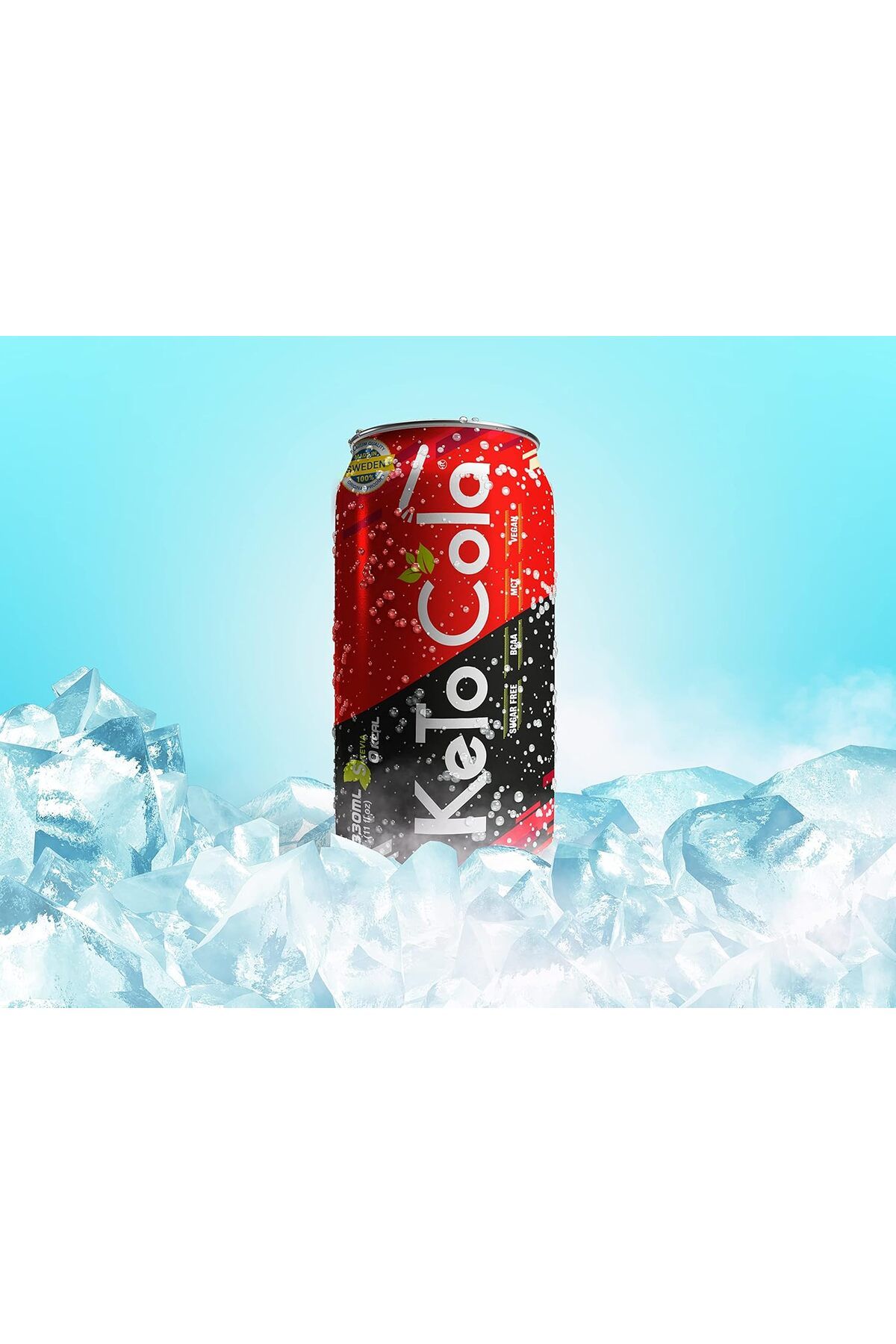 Laperva-Keto Cola Vegan Freindly Zero Calorie Cola, 330ml, Contains 5 mg MCT & BCAAs, 3