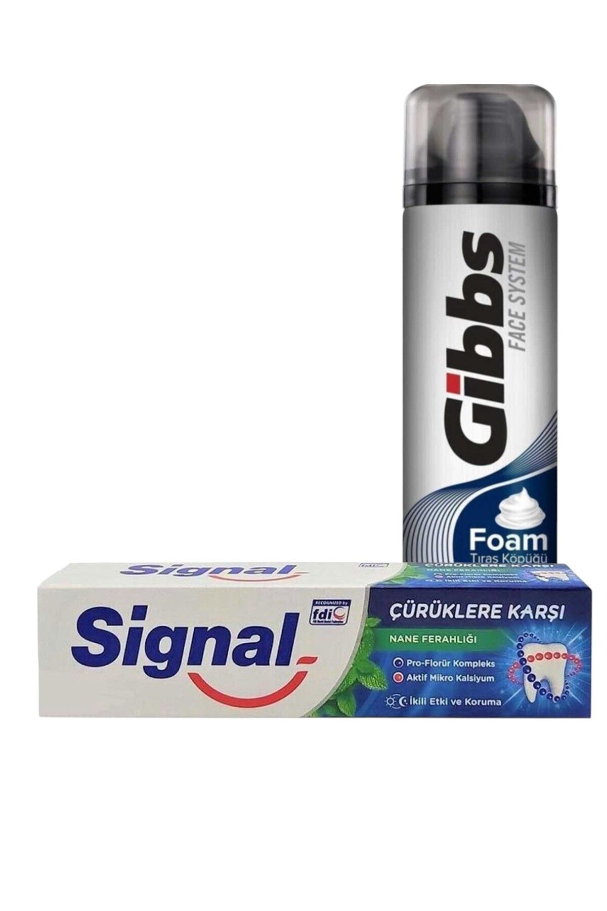 GİBBS Gibbs Normal Ciltler İçin Tıraş Köpüğü 200 ml SİGNAL DİŞ MACUNU HEDİYE 50 ML