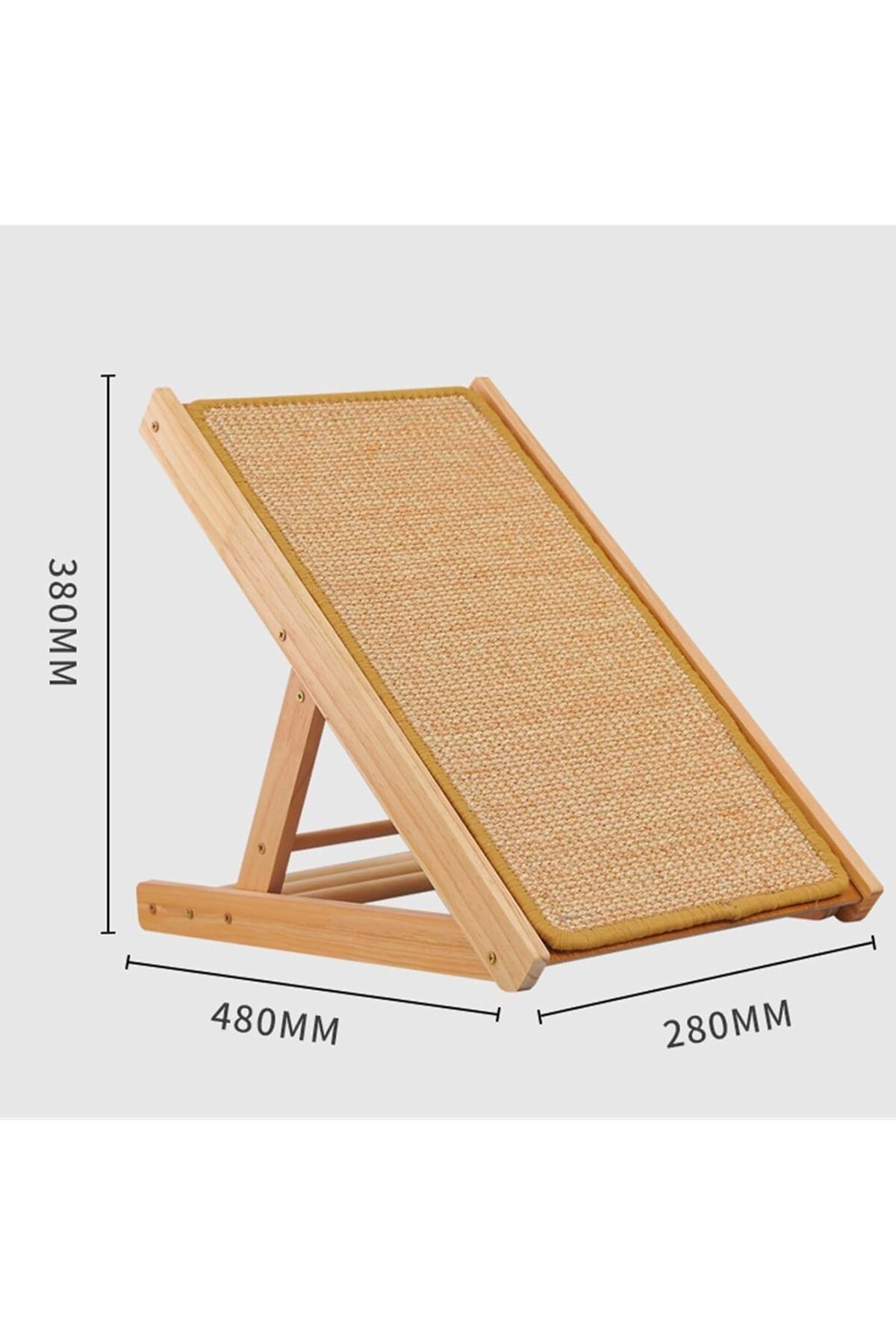 Arabest-Cat Scratcher Ramp, Replaceable Sisal Mat Three Different Adjustable Height Pet Mobility Ramp 2