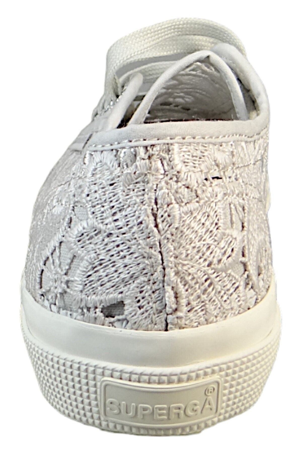 Superga-Damen Low Sneaker 2750 Macrame Low Top S81219W Grau A0B szürke ezüst textil 4