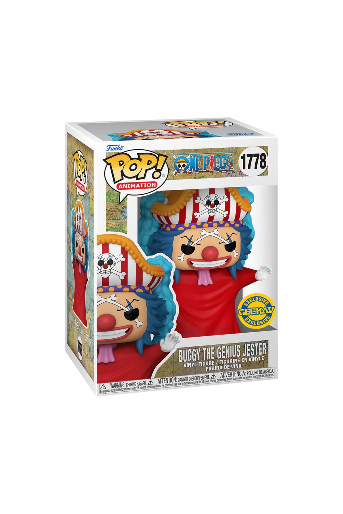 Funko-Pop! Animation:One Piece Buggy Post Time-Skip Vinyl Figures Geekay Exclusive 3
