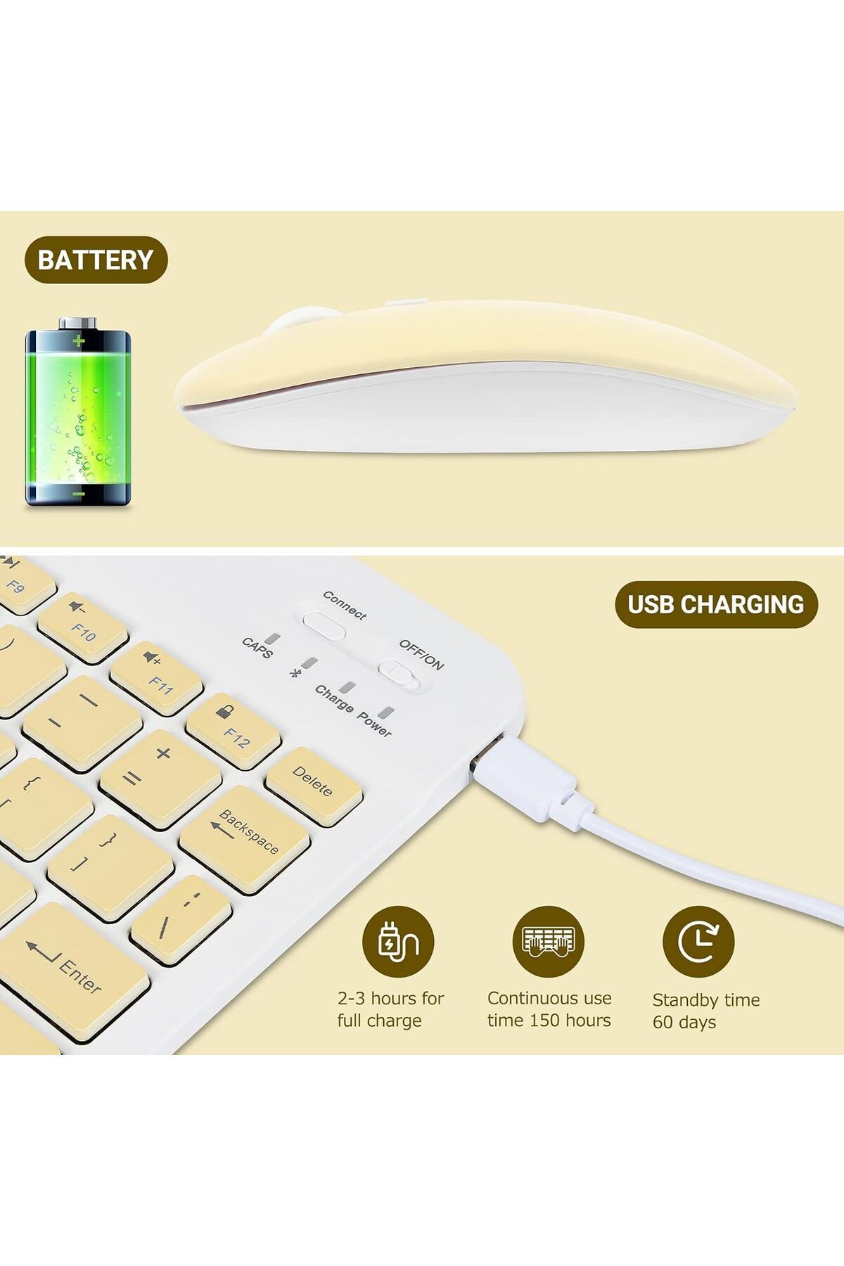 Arabest-Wireless Keyboard and Mouse Bluetooth Rechargeable Wireless Mouse Keyboard Set 4