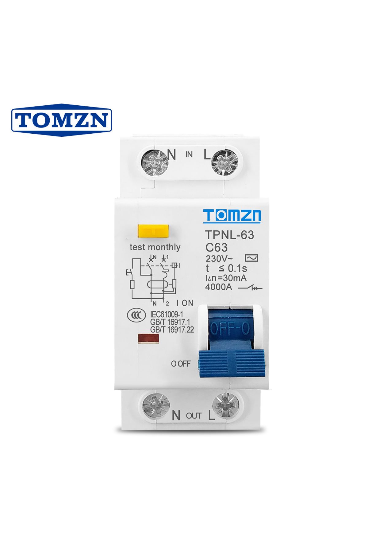 TOMZN-Tpnl 32a Tpnl Dpnl 230v 1p N Residual Circuit Breaker With Over And Short Current Leakage Protection 3