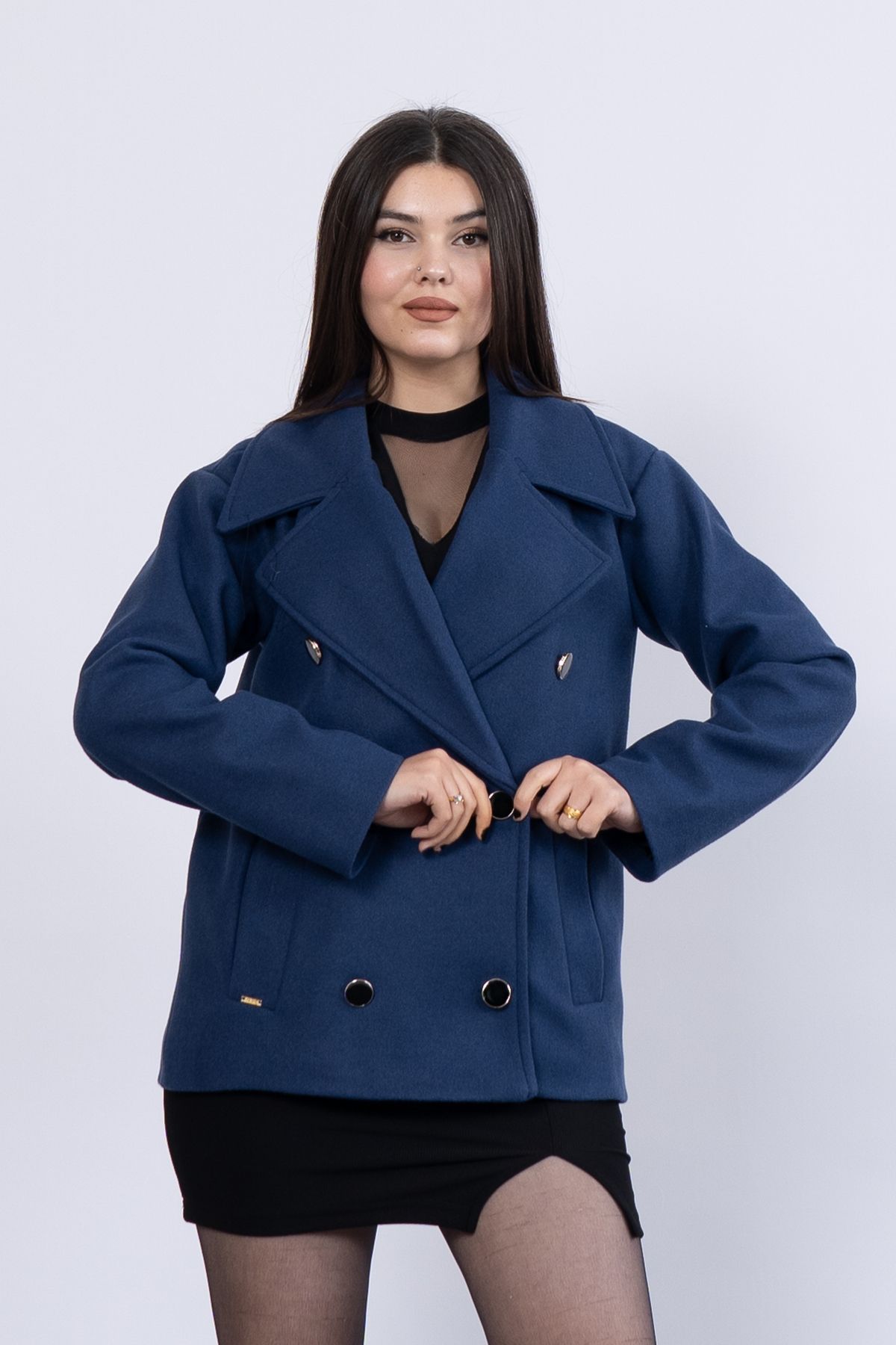 MissVina Oversize Trend Geniş Kısa Kaban Palto 2591