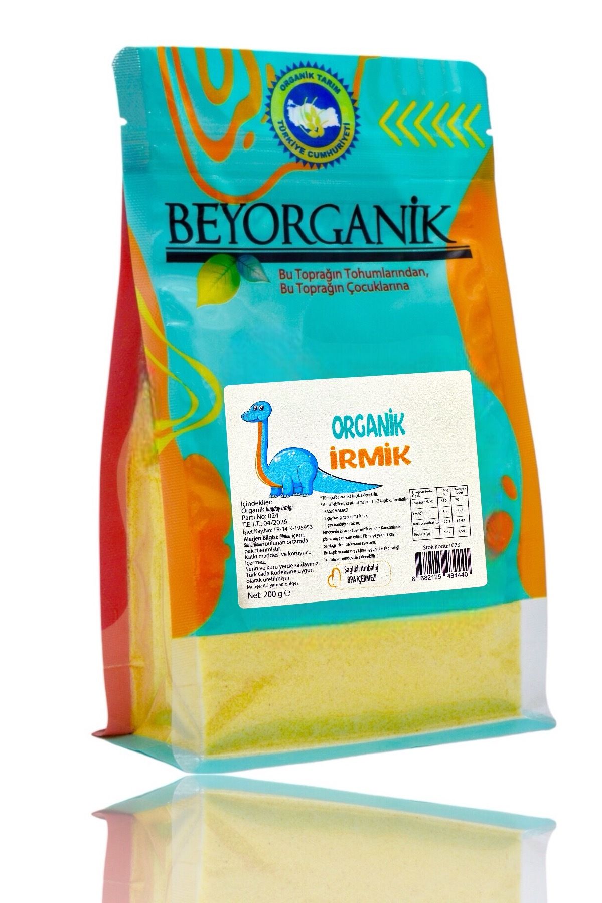 BEYORGANİK Organik Bebek Irmiği 200gr Bebek Ek Gıda 6 Ay