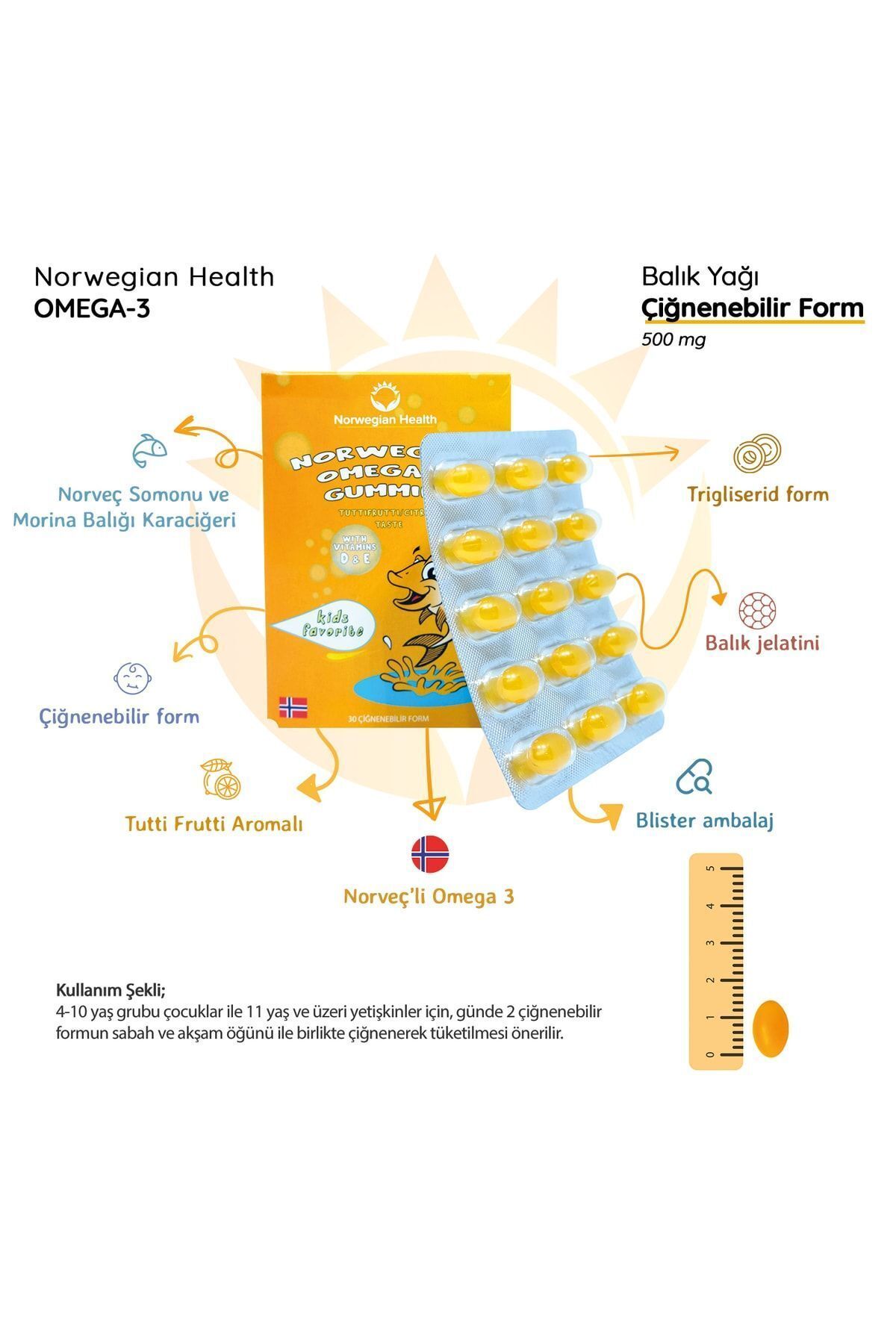 Norwegian Health-علكة أوميجا 3 - 30 زيت سمك نرويجي قابل للمضغ، نكهة توتي فروتي 4