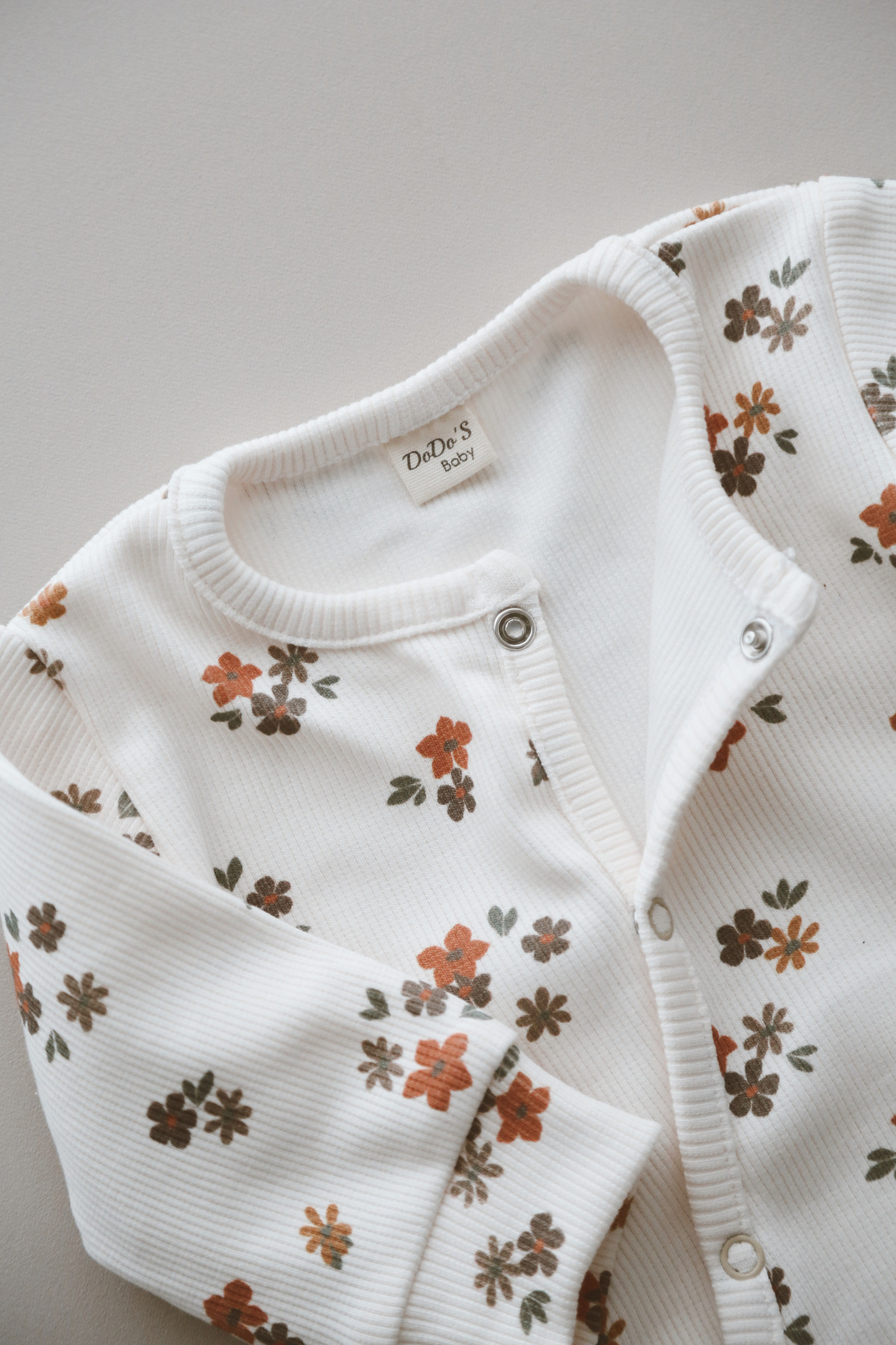 DoDo'S Baby Çiçek Desenli Organik Kaşkorse Bebek Tulum fotoğrafı 6 (önizleme)