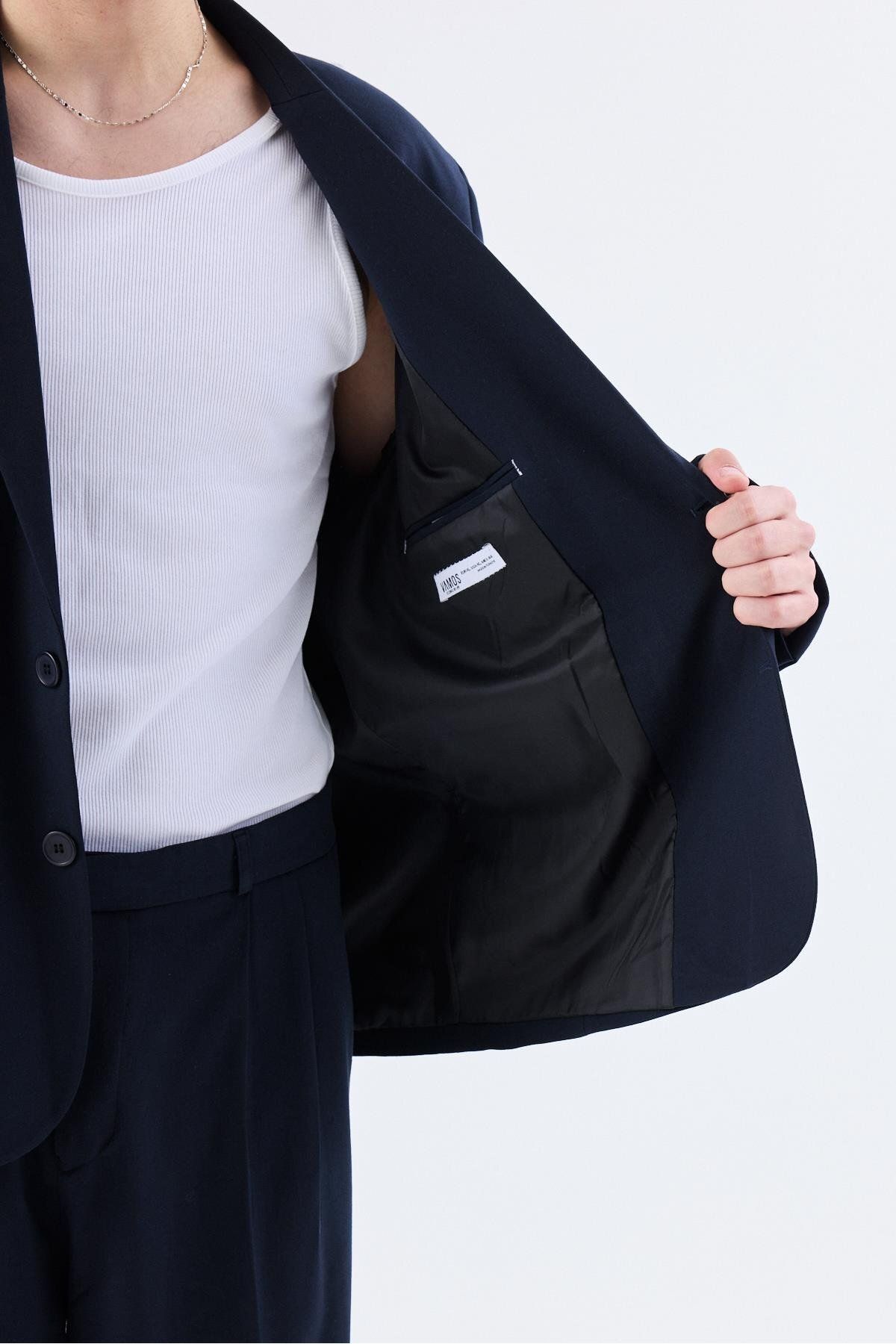 کت وشلوار آبی مردانه Navy Blue کلاسیک با مشرف به لباس VAMOSCLO