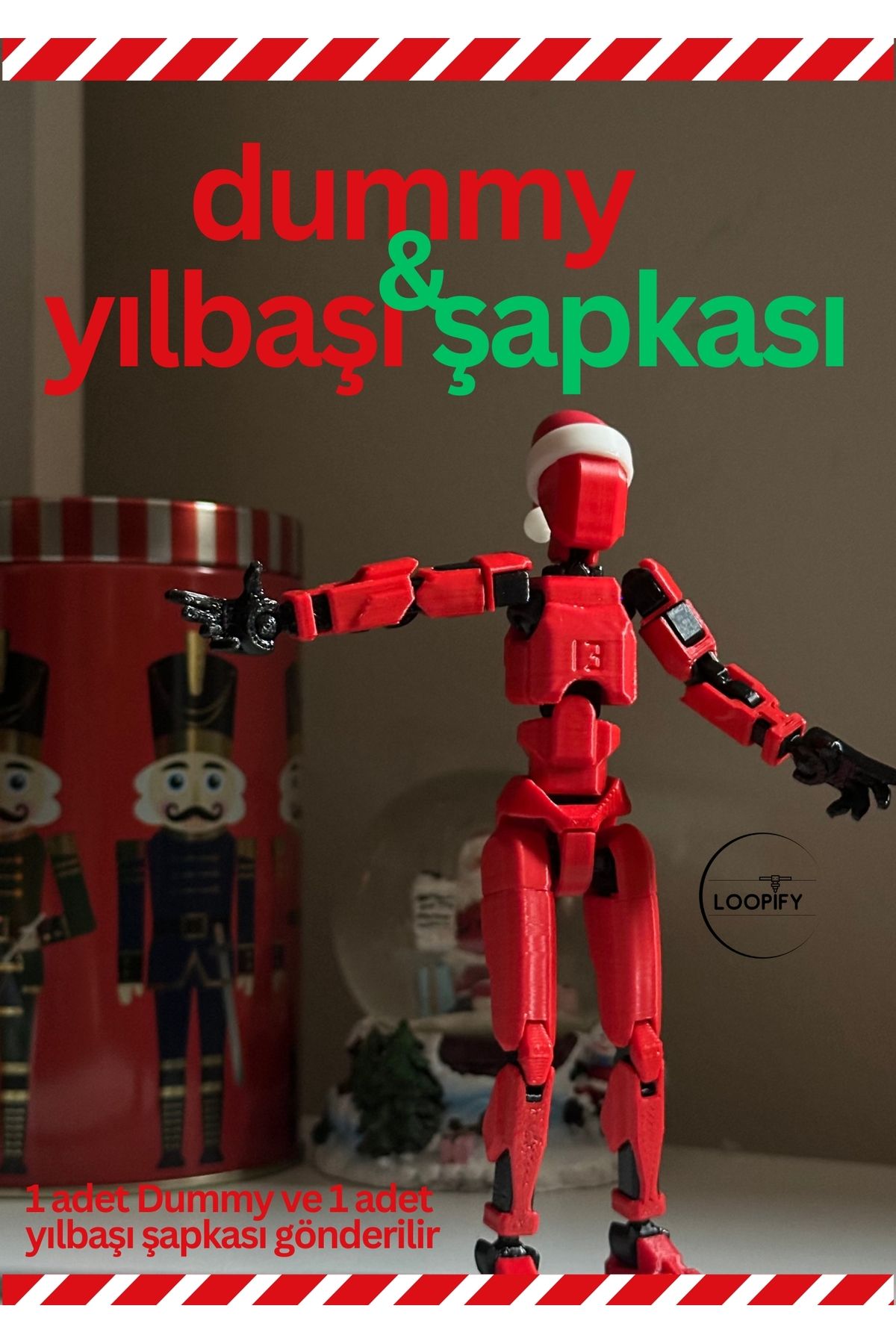 Loopify Lucky 13 Oynar Eklemli Robot Figür Oyuncak 14 Cm  Dummy Yılbaşı Seti-2
