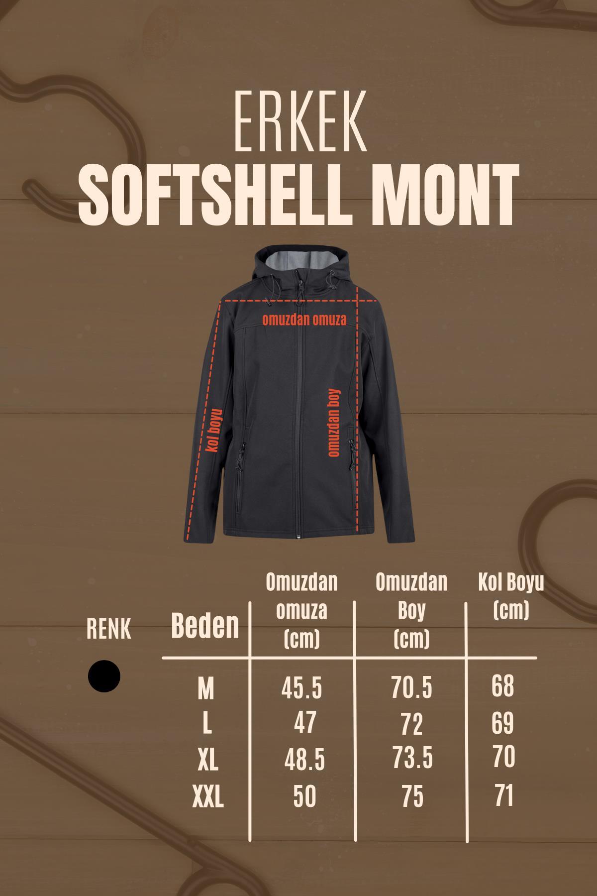 Dofi Erkek Siyah Softshell Mont, Kapüşonlu, 2 Cepli, Suya ve Rüzgara Dayanıklı, Tam Fermuarlı — مشکی dofi_60 — تصویر 6 از 6