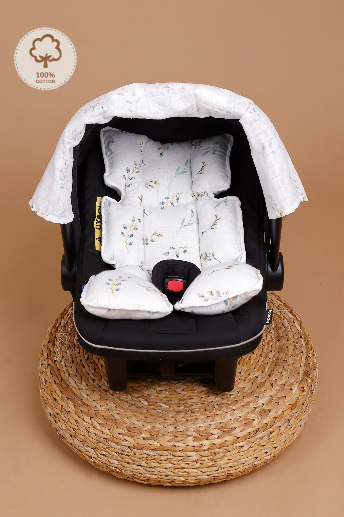 JUNİPERUS 2'li Müslin Bebek Puset Örtüsü Puset Minderi Ortopedik Bel Destekli fotoğrafı 4 (önizleme)