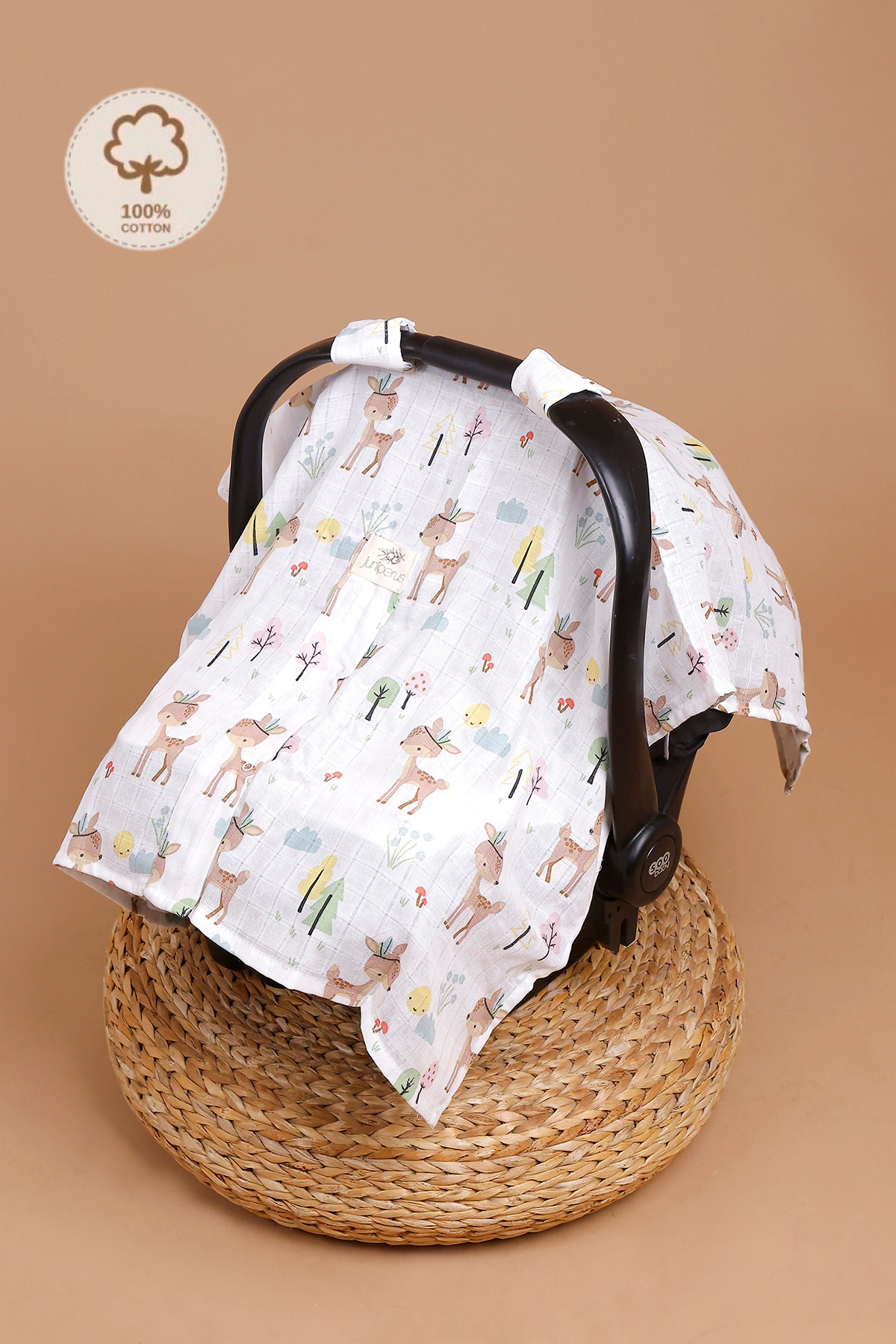 JUNİPERUS 2'li Müslin Bebek Puset Örtüsü Puset Minderi Ortopedik Bel Destekli fotoğrafı 2 (önizleme)