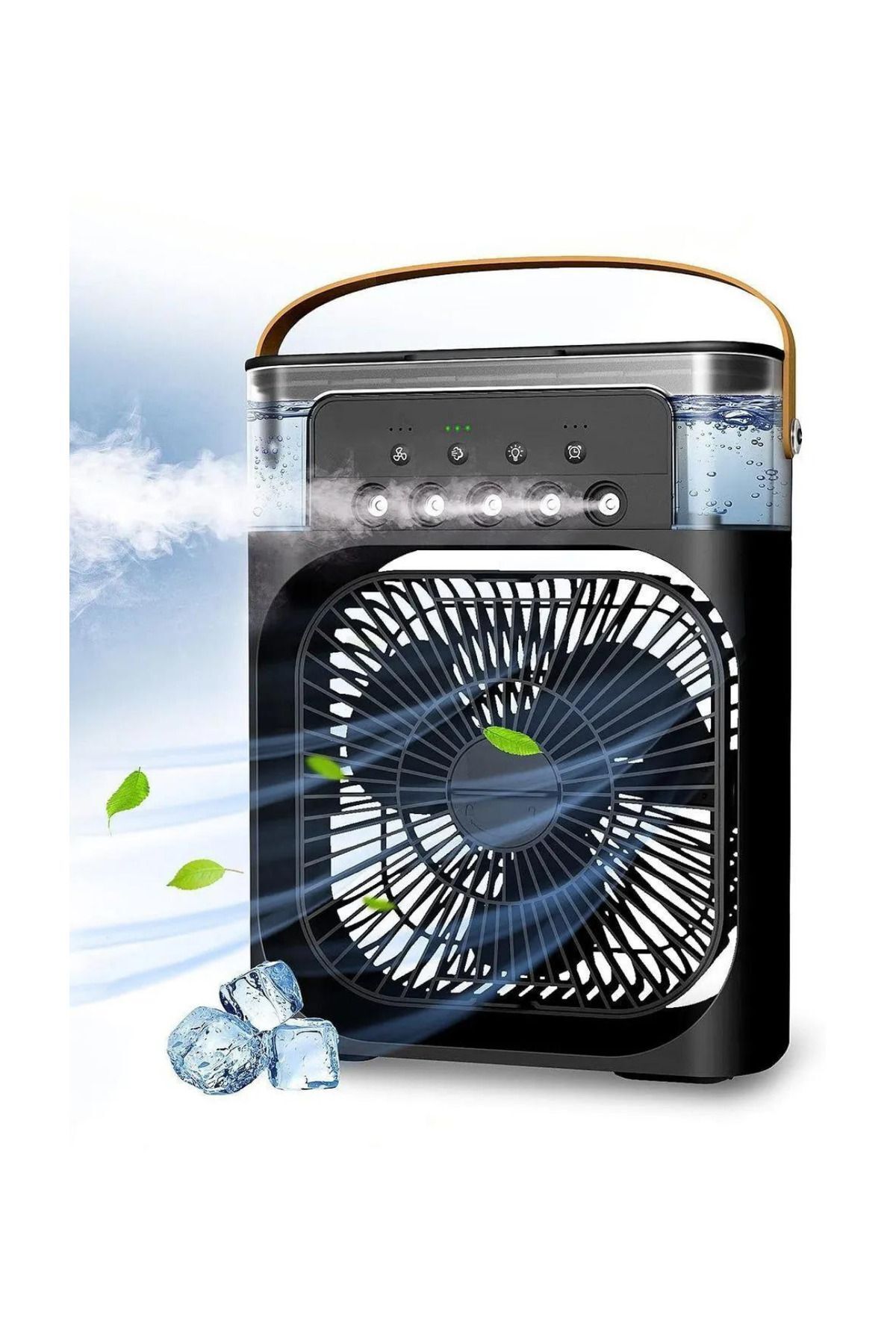 teknotrust Yeni Işıklı Klima 600ml 5 Spreyli Vantilatör Buzlu Buharlı Mini Klima Mini Fan Buzlu Fan Glr