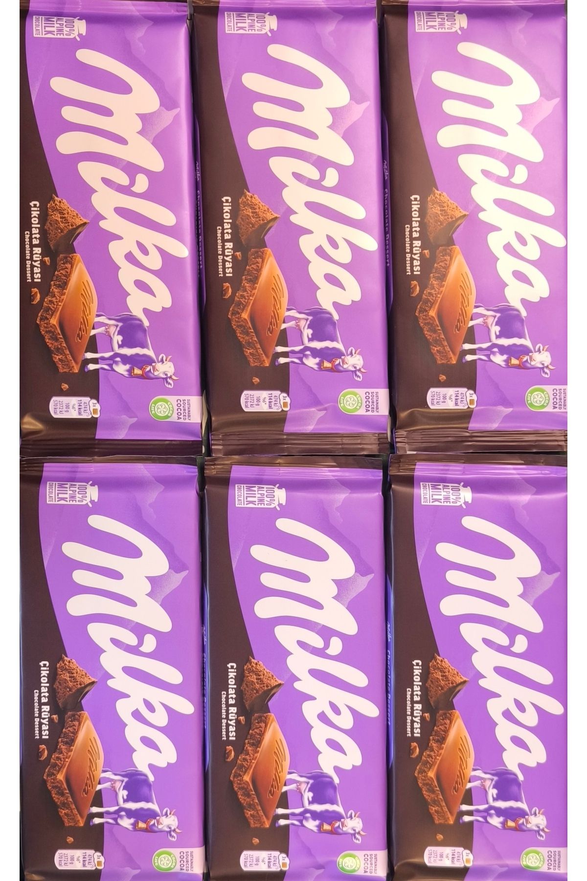 Milka Çikolata Rüyası Tablet 100 Gram x 6 Adet Toplam 600 Gram