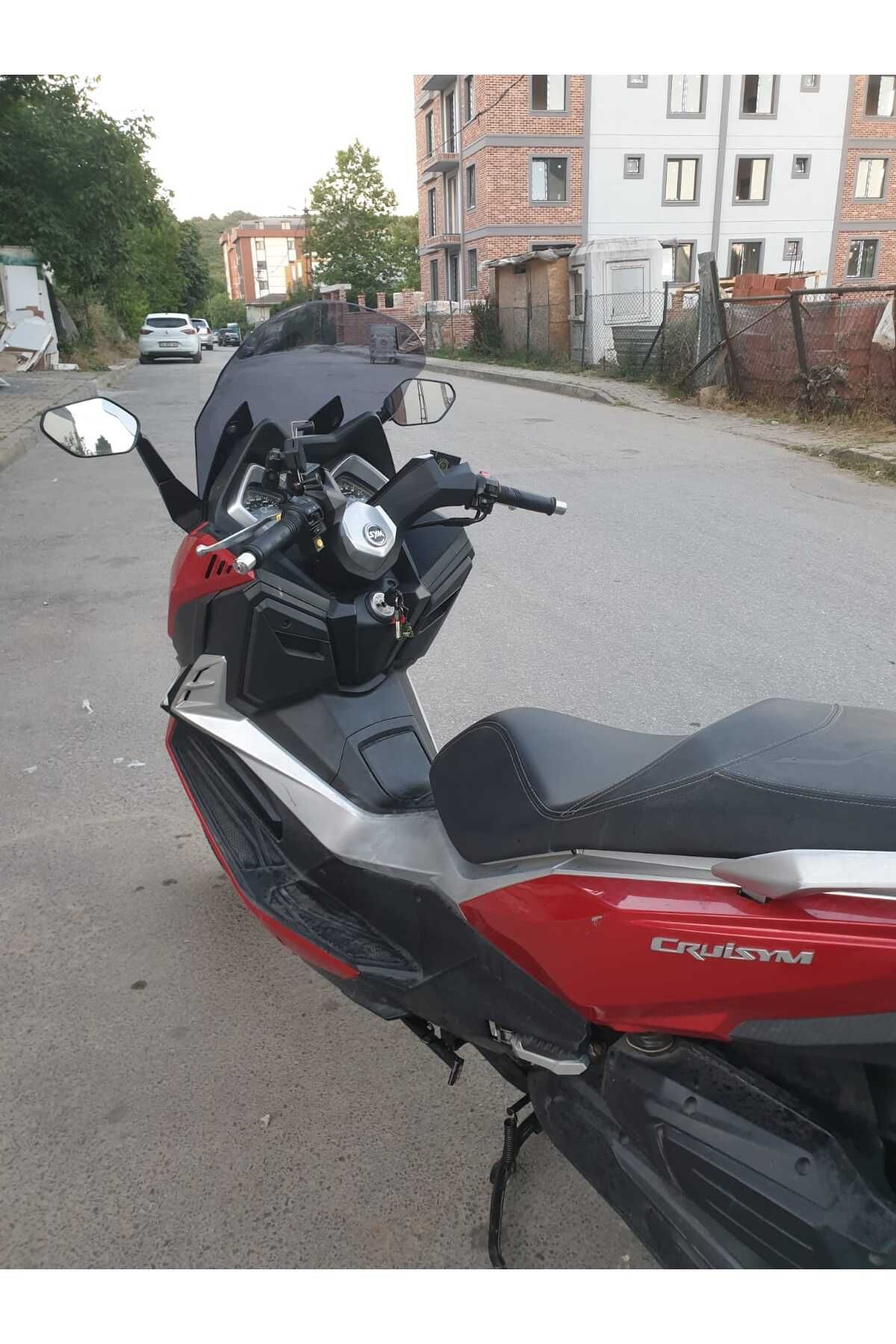 SYM Cruisym 250 i Siperlik Ön Cam 2018 Model 57cm Füme Renkli 4mm UZUN CAM