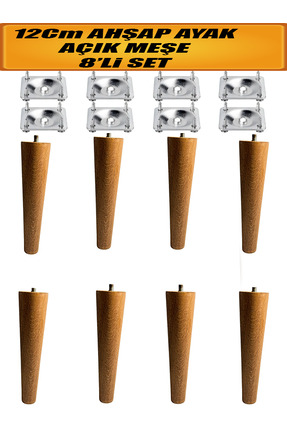 NUBLADO Ahşap Dolap Mobilya Koltuk Kanepe Ayağı Ayakları M8 12 Cm (Açık Meşe)...
