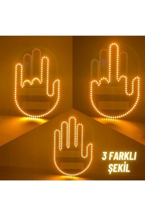 Genel Markalar El Orta Parmak Led Kumandalı Araç İçi Reflektör Arka Cam 205 L...