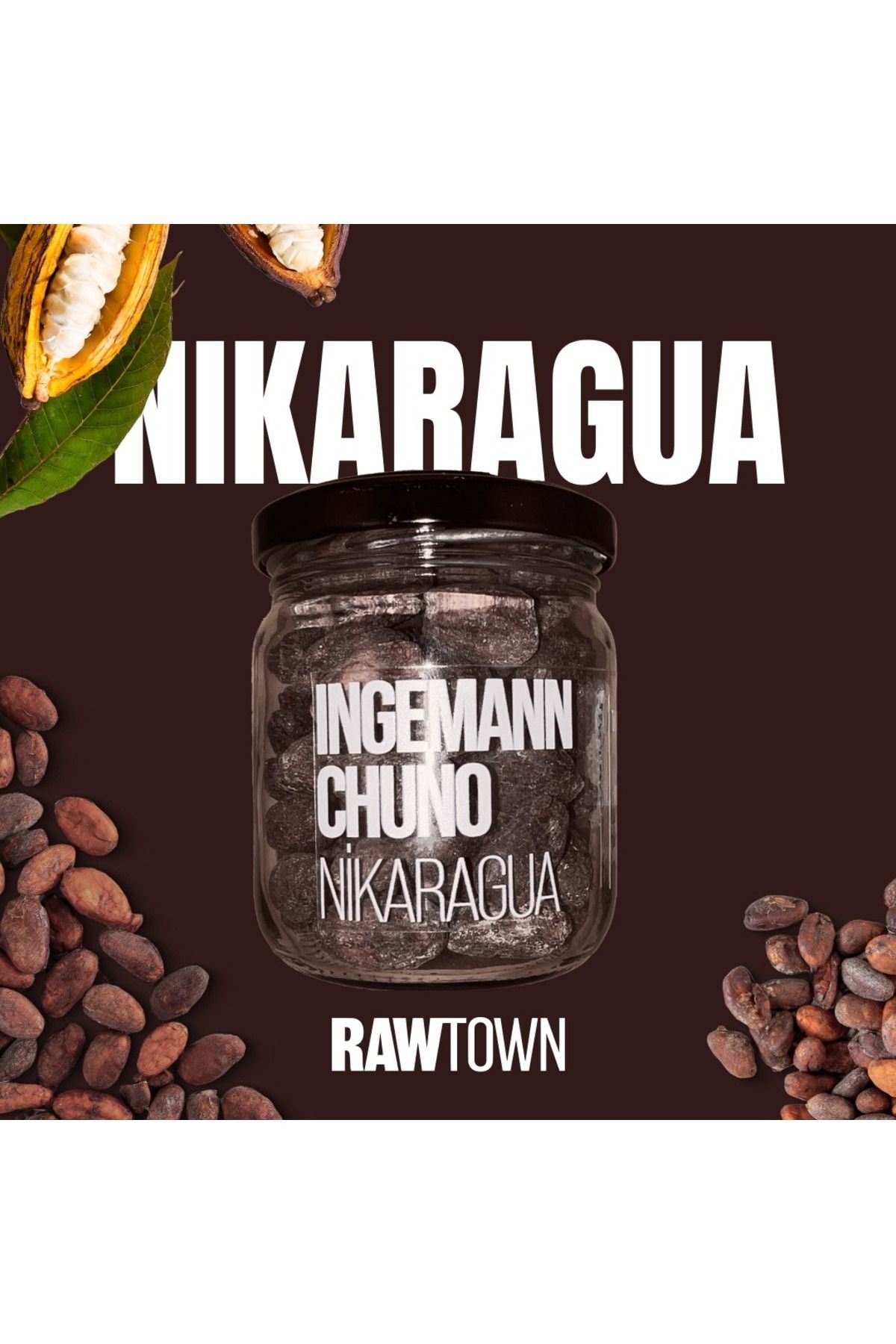 RAWTOWN Nikaragua Ingemann Chuno Kakao Çekirdeği 100g