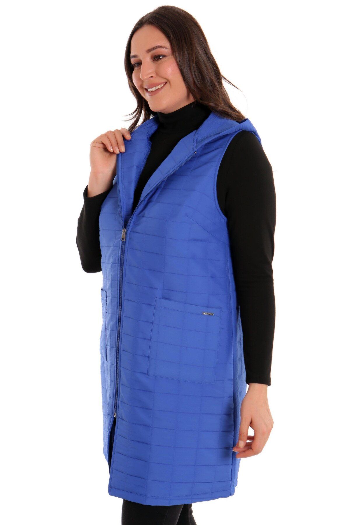Metpoint-Trend42Plus Zippered Rectangular Pattern Quilted Saks Vest 4