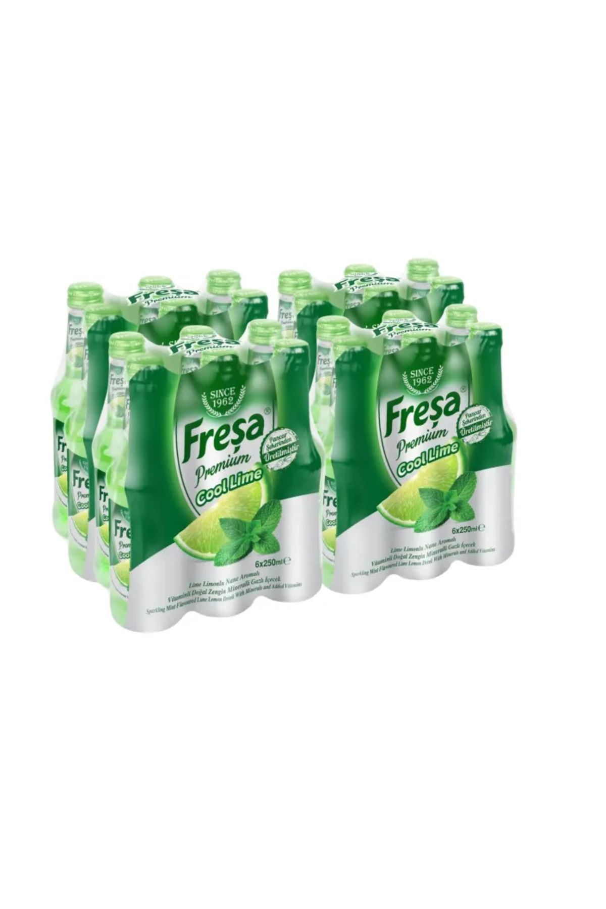 FREŞA Freşa Premium Cool Lime Limonlu Nane Aromalı Maden Suyu 250 Ml X 24 Adet