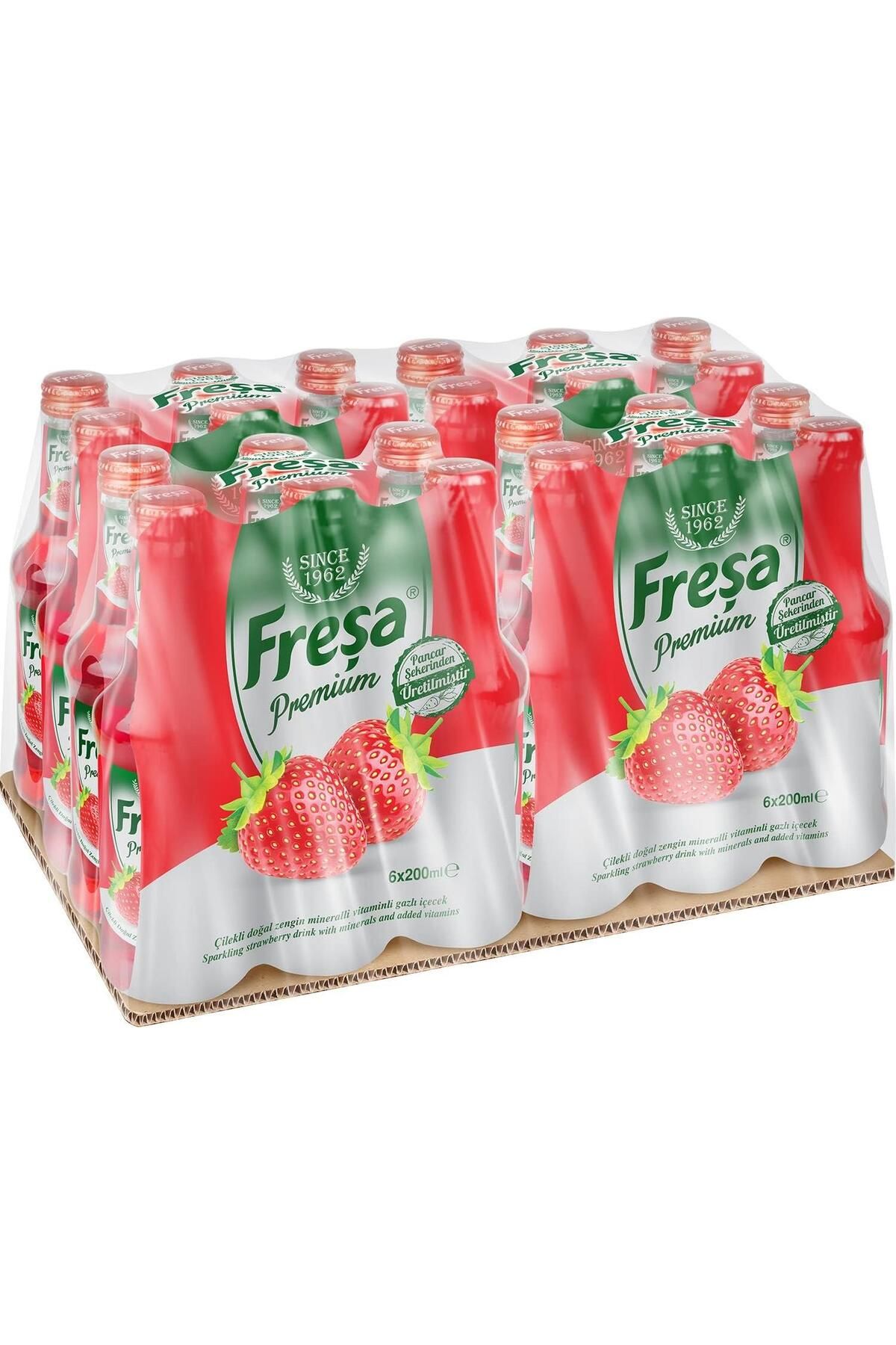 FREŞA Freşa Premium Çilekli Vitaminli Maden Suyu 250 Ml X 24 Adet