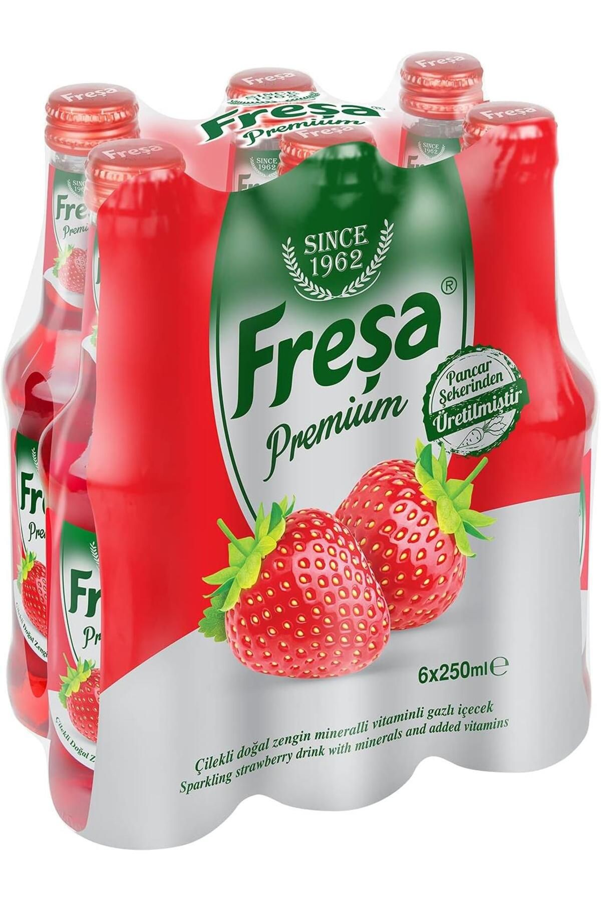 FREŞA Freşa Premium Çilekli Vitaminli Maden Suyu 250 Ml X 6 Adet
