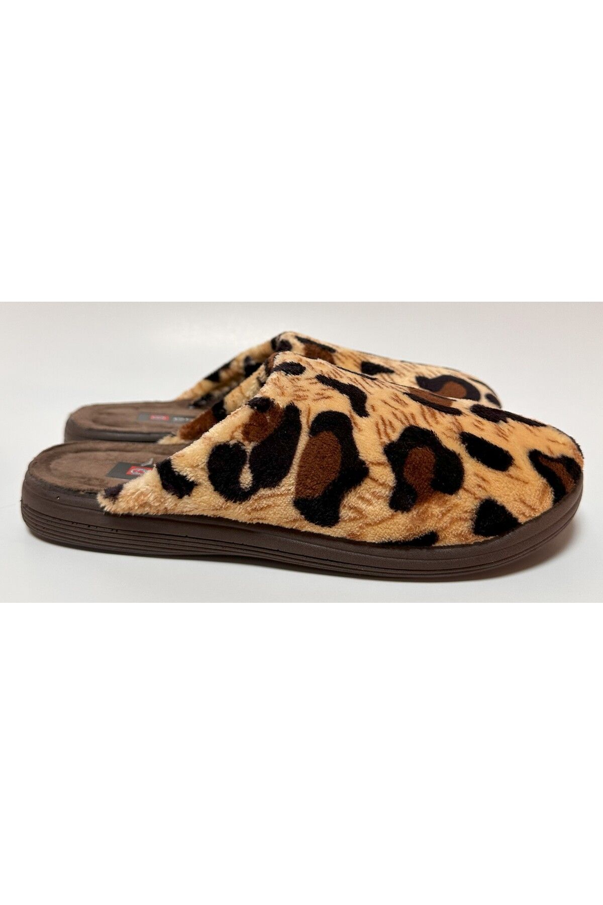 GEZER-Velour Leopard Patterned Light Comfortable Sole Women's Winter Slippers 6