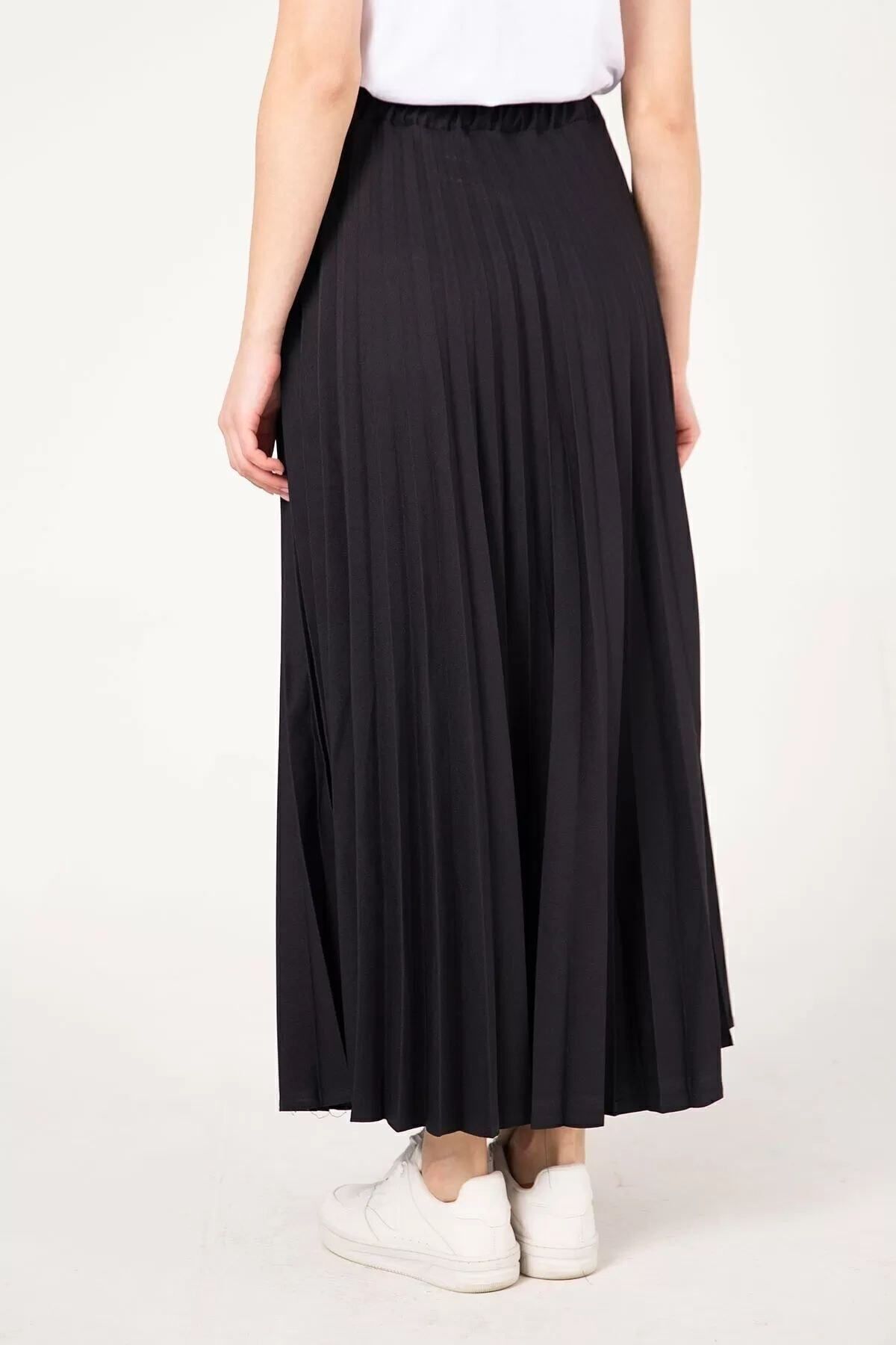 Melike Tatar  Piliseli Etek 32-9001 Siyah - Görsel 7