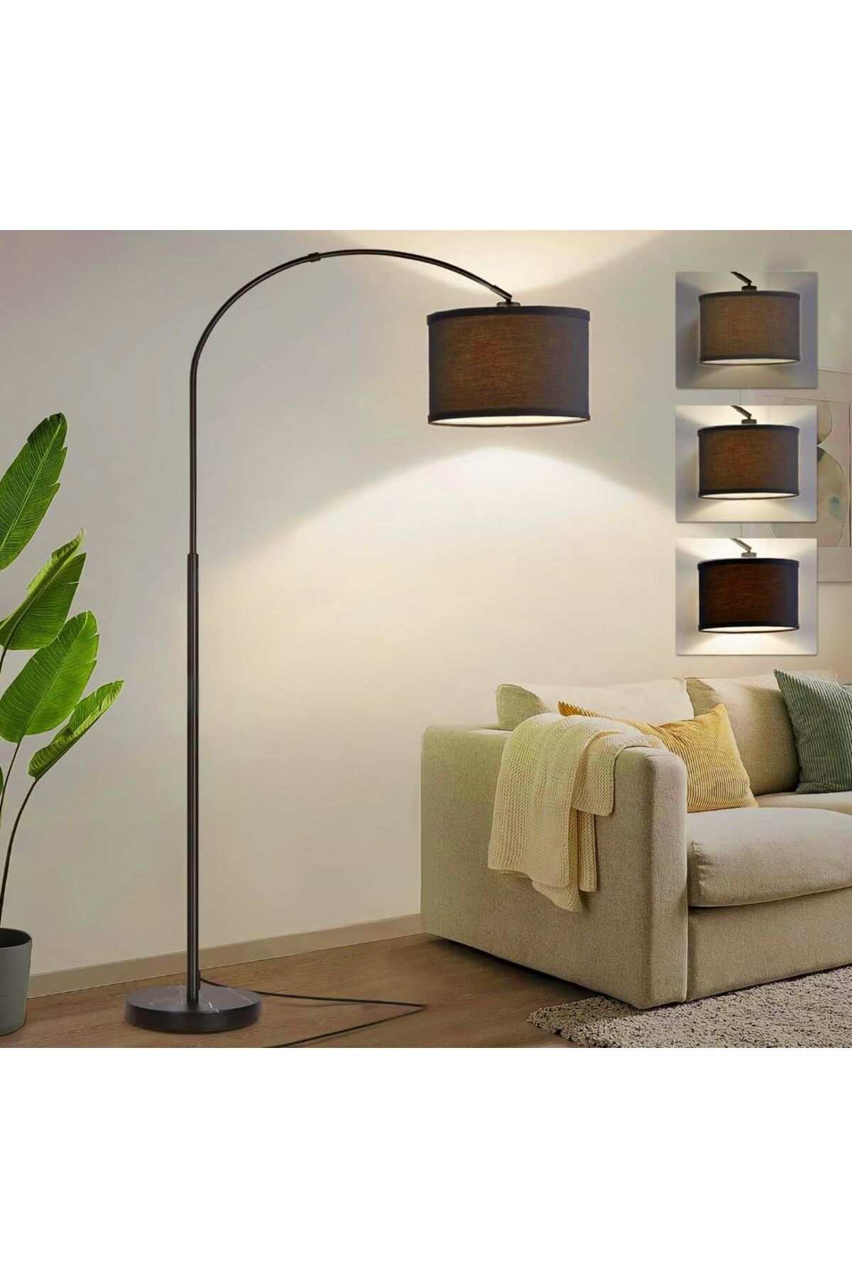 COOYA-Floor Lamp, Over Couch Reading Light, Standing Lamp for Living Room and Bedroom(Black) 1