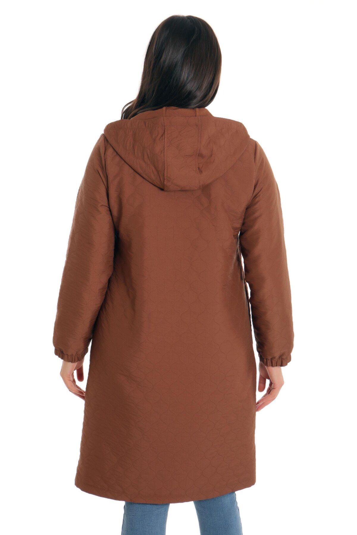 Metpoint-Trend42plus Plus Size Onion Pattern Zippered Brown Cap 5