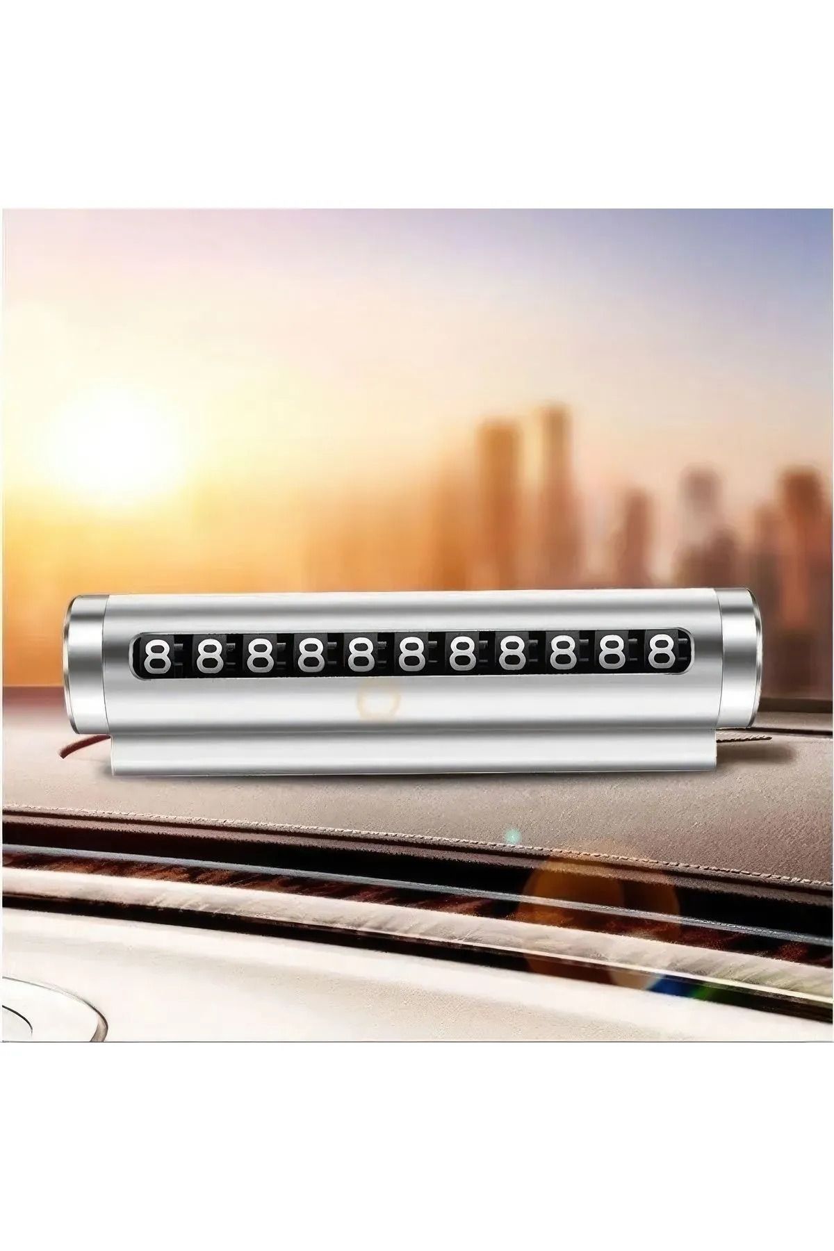 İLİS-Gray Practical In-Car Phone Numerator - Case Number Flip, Parking Number Parkmati 3