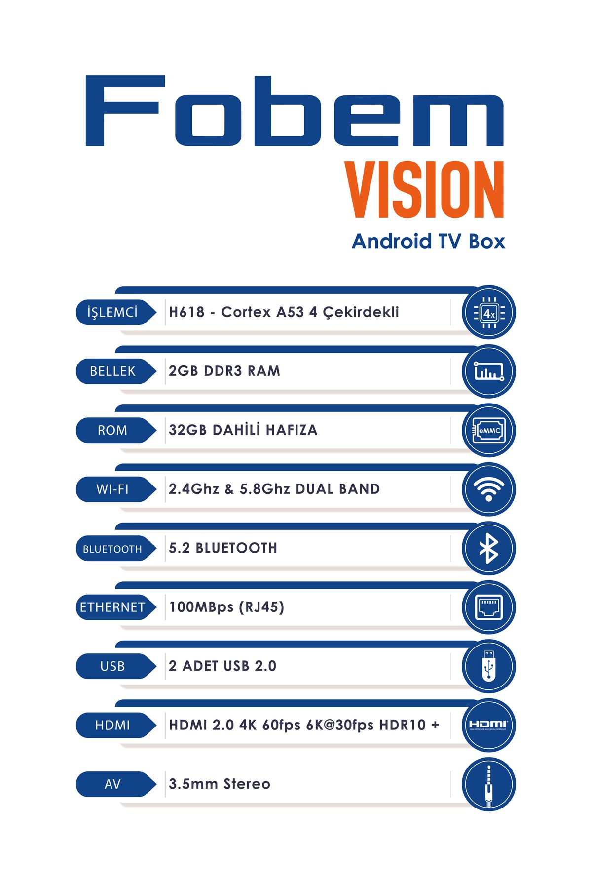 FOBEM-Vision 6K Android TV Box - Media Player, Voice Command, Bluetooth Wi-Fi, 2 GB RAM and 32 GB Memory 8