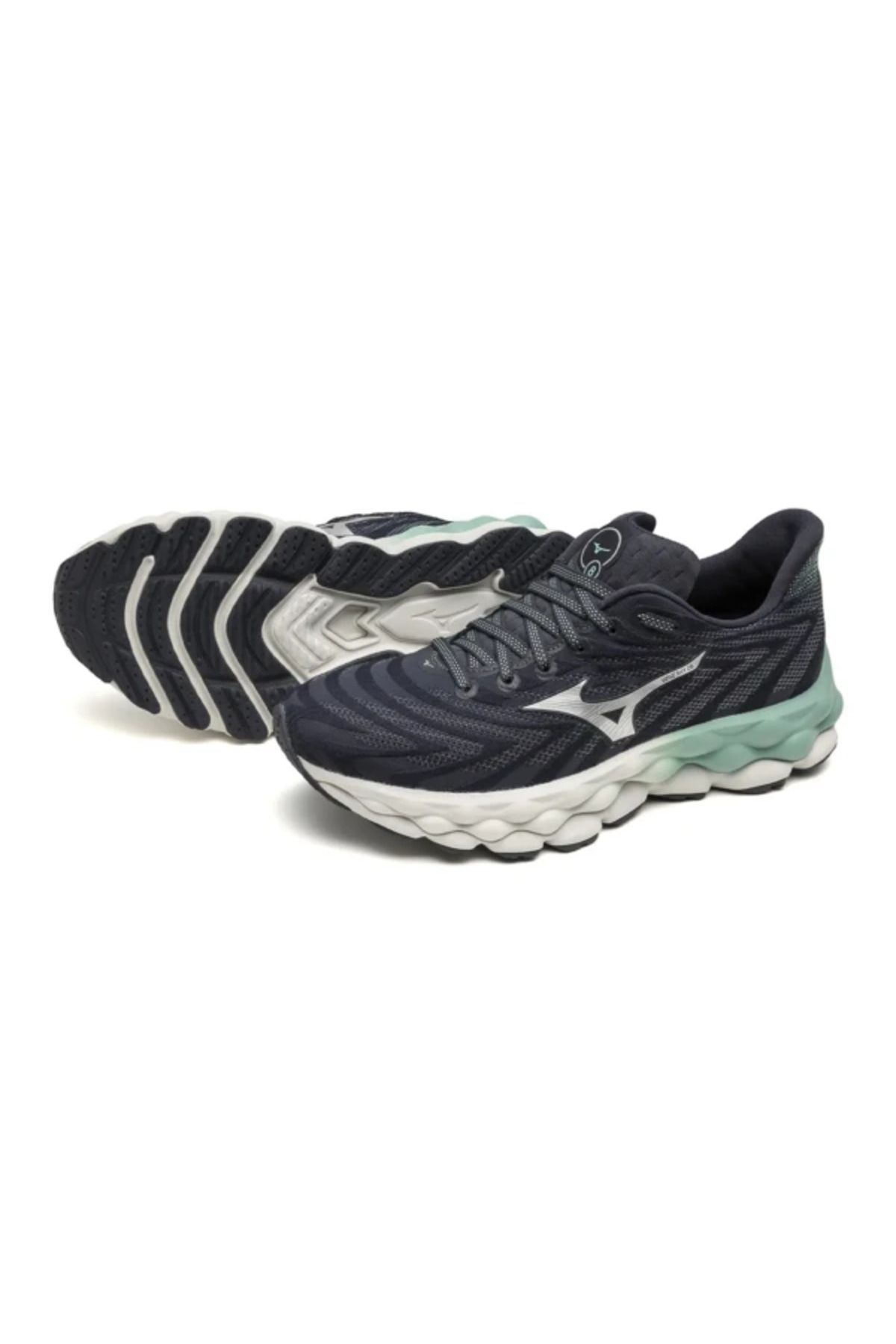 کفش دو و تمرین چند رنگ زنانه WAVE SKY 8 در حال رانینگ آبی Mizuno