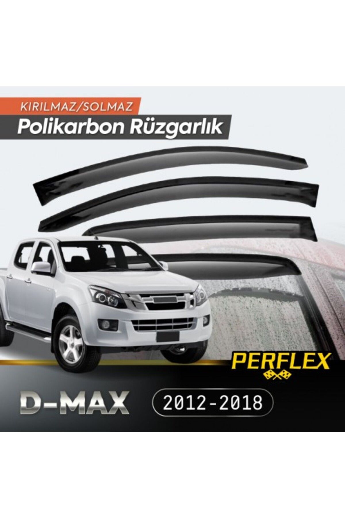 Acousticworld Isuzu D-MAX 2012-2018 Cam Rüzgarlığı V2 Düz