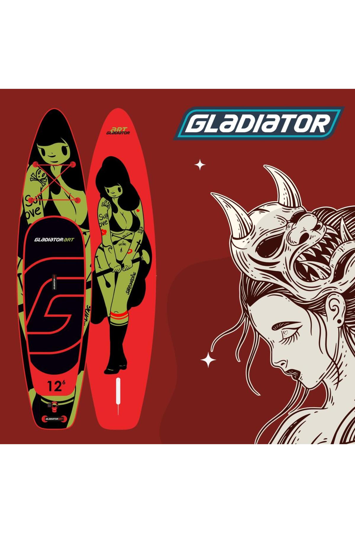 Gladiator Pro 12'6 Tattoo Şişme Sup Paddle Board(Kürek Sörfü