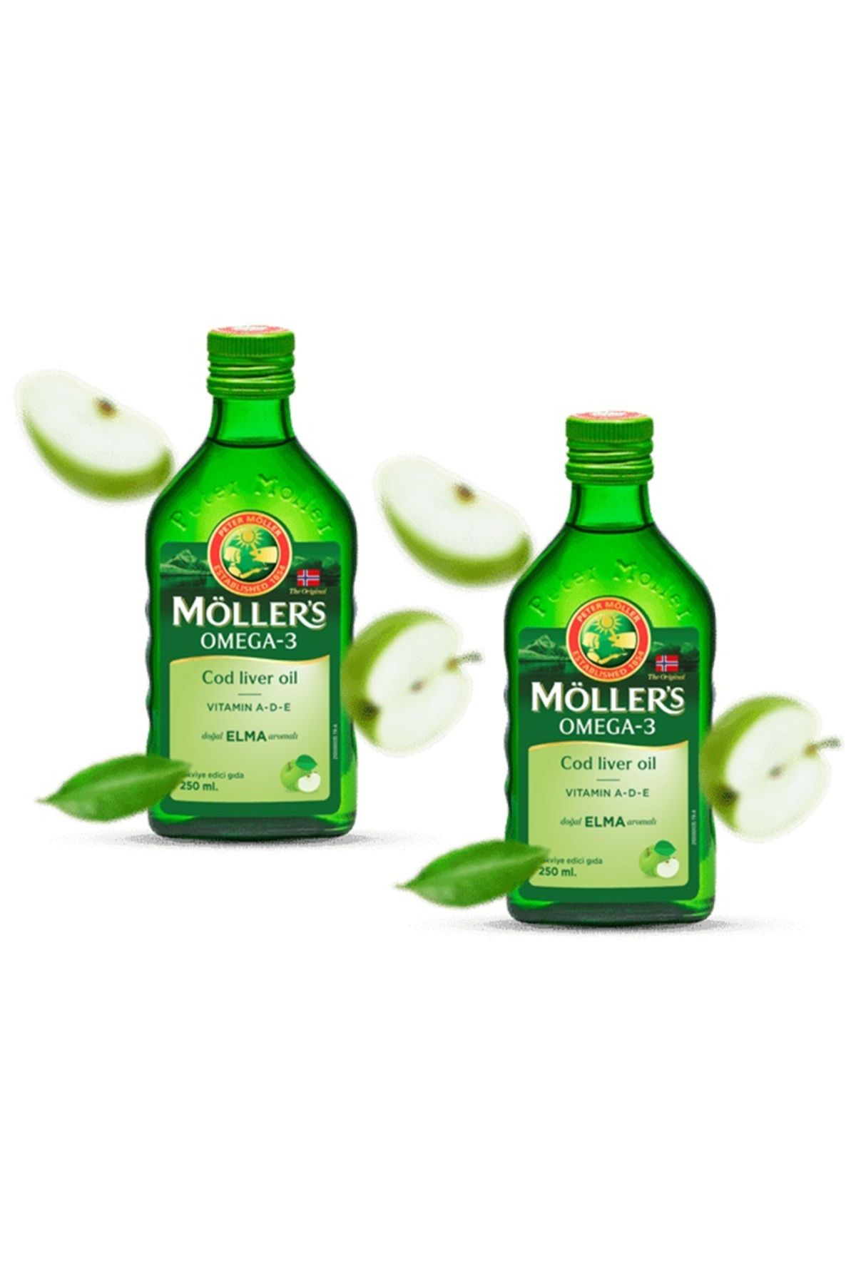 Möller's Omega 3 250 ml Balık Yağı Elma Aromalı 2 Adet