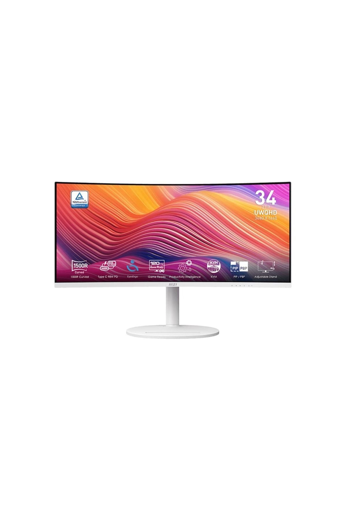 MSI Modern Md342cqpw 34 3440x1440 120hz 1ms Hdmı Dp Type-c Adaptive Sync Monitör