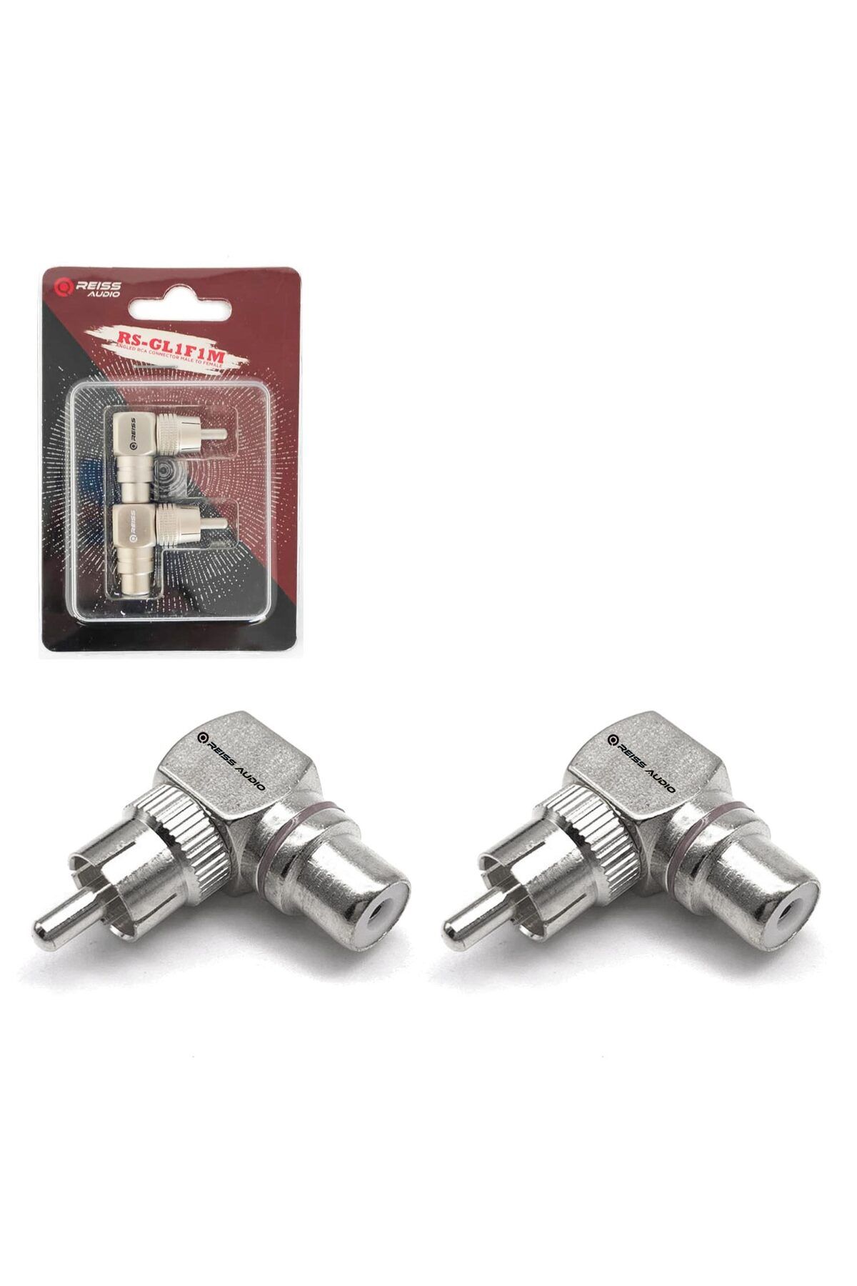 NZM TİCARET Rs-Gl1F1M Çevirici Jack 1 Rca Erkek 1 Rca Dişi Metal 2Li Paket